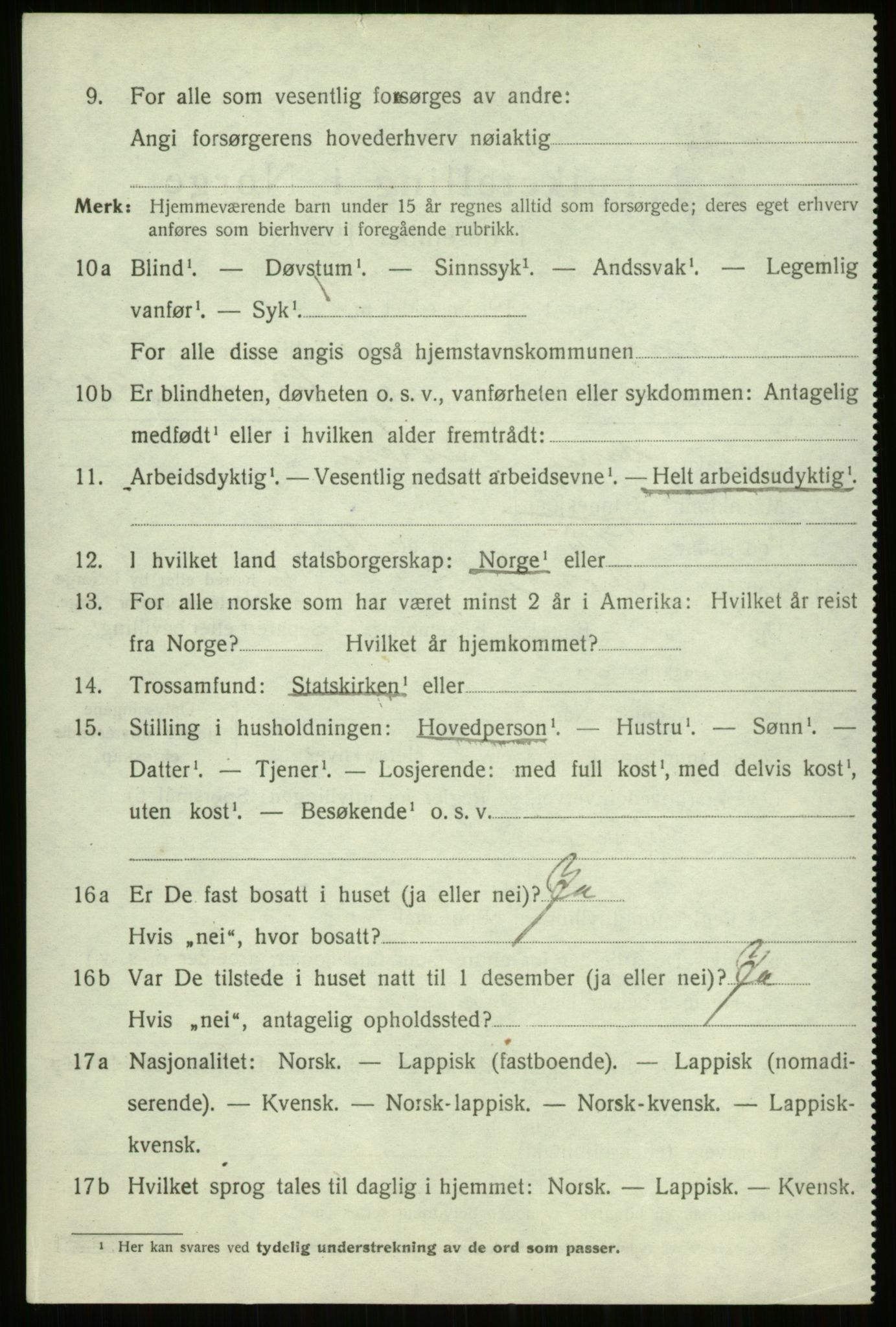 SATØ, 1920 census for Trondenes, 1920, p. 17189