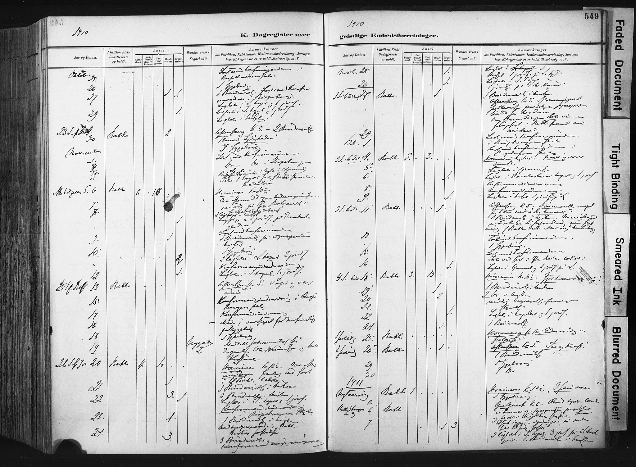 Ministerialprotokoller, klokkerbøker og fødselsregistre - Sør-Trøndelag, SAT/A-1456/604/L0201: Parish register (official) no. 604A21, 1901-1911, p. 549