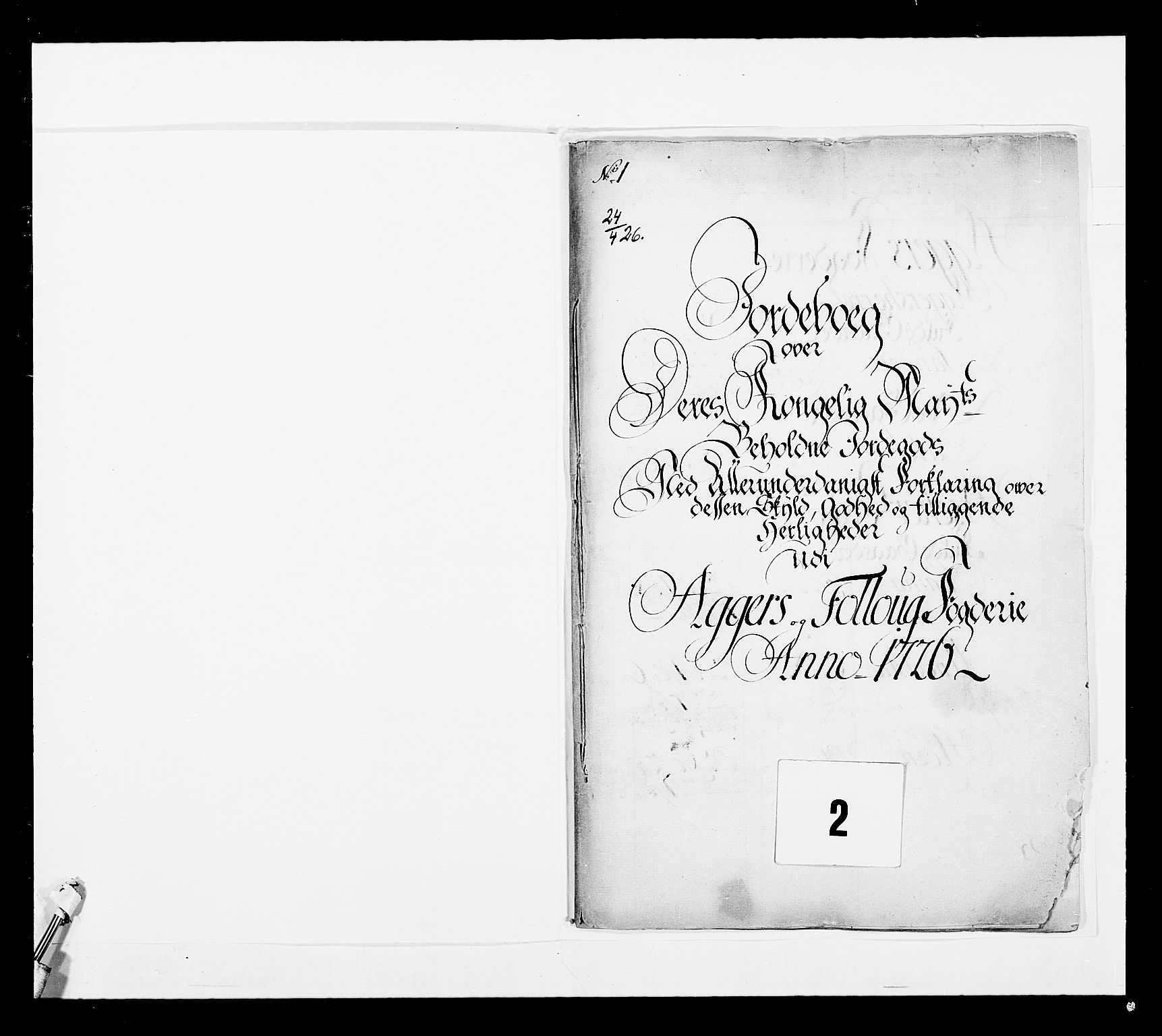 Stattholderembetet 1572-1771, RA/EA-2870/Ek/L0039/0001: Jordebøker o.a. 1720-1728 vedkommende krongodset: / Krongods i Akershus bispedømme, 1725-1727, p. 2