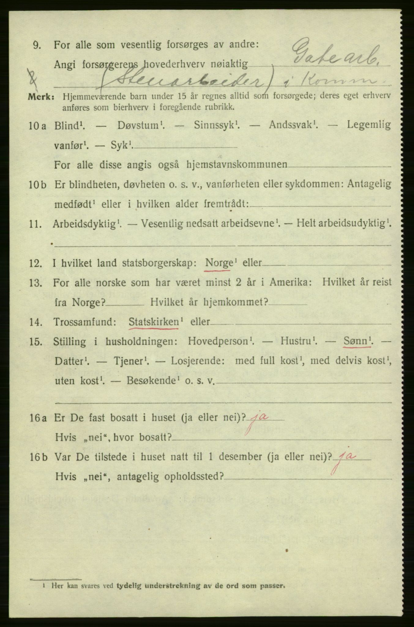 SAB, 1920 census for Florø, 1920, p. 1535