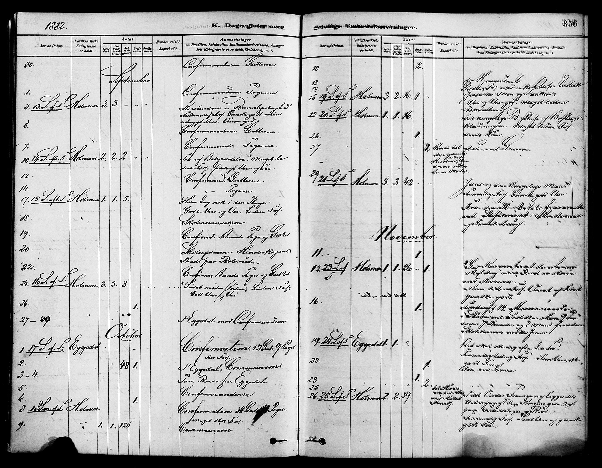 Sigdal kirkebøker, AV/SAKO-A-245/F/Fa/L0011: Parish register (official) no. I 11, 1879-1887, p. 356