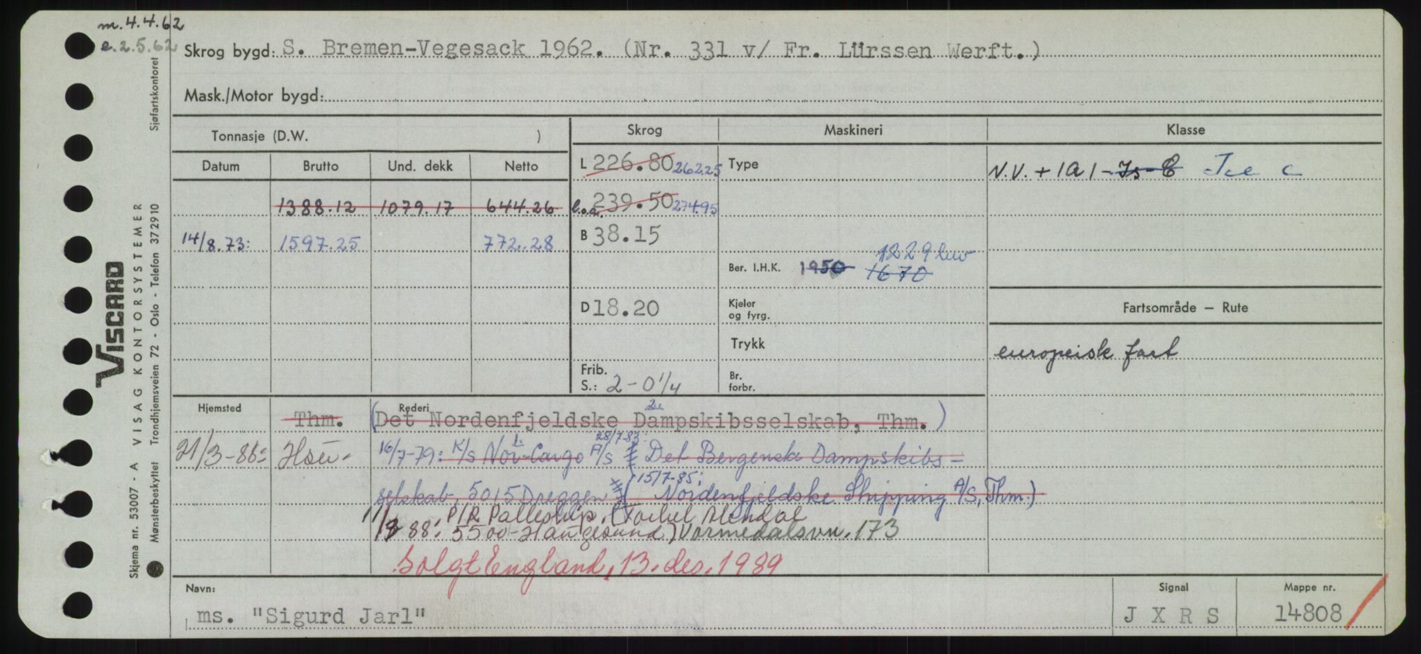 Sjøfartsdirektoratet med forløpere, Skipsmålingen, AV/RA-S-1627/H/Hd/L0033: Fartøy, Sevi-Sjø, p. 109