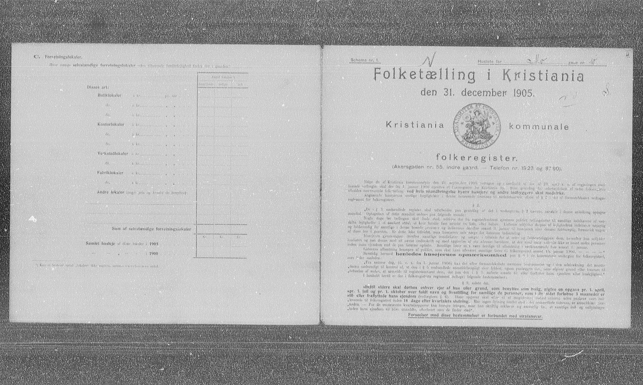 OBA, Municipal Census 1905 for Kristiania, 1905, p. 34356
