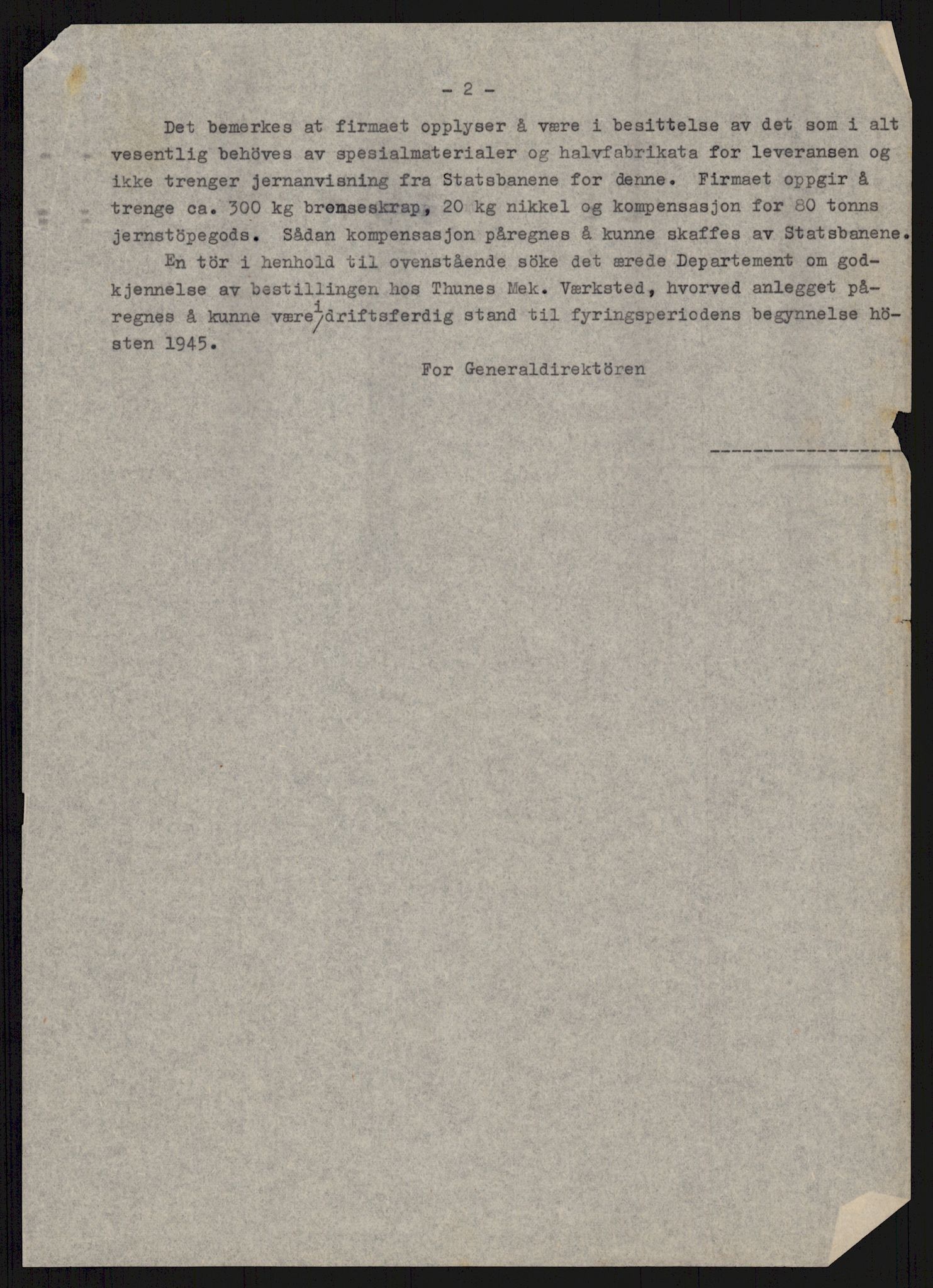 Direktoratet for industriforsyning, Sekretariatet, AV/RA-S-4153/D/Df/L0055: 9. Metallkontoret, 1940-1945, p. 155