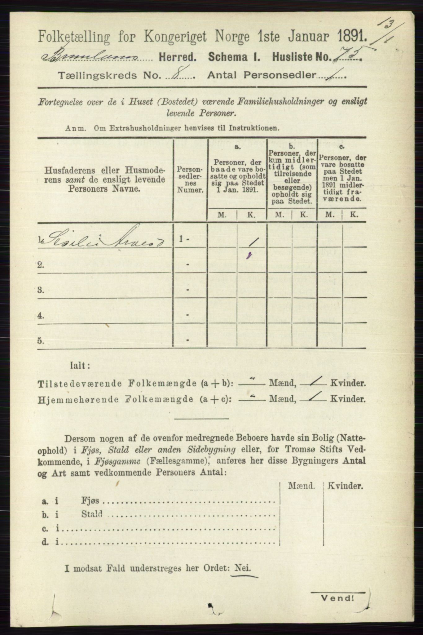 RA, 1891 census for 0726 Brunlanes, 1891, p. 3569