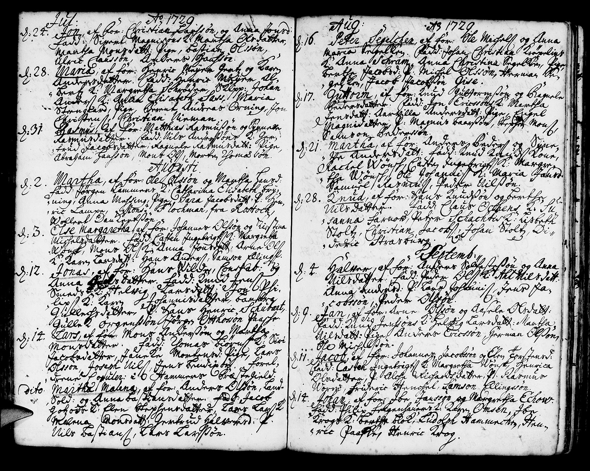 Korskirken sokneprestembete, AV/SAB-A-76101/H/Haa/L0004: Parish register (official) no. A 4, 1720-1750, p. 90