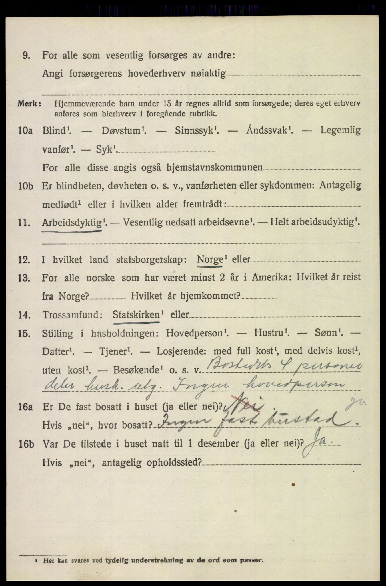 SAH, 1920 census for Tynset, 1920, p. 2895