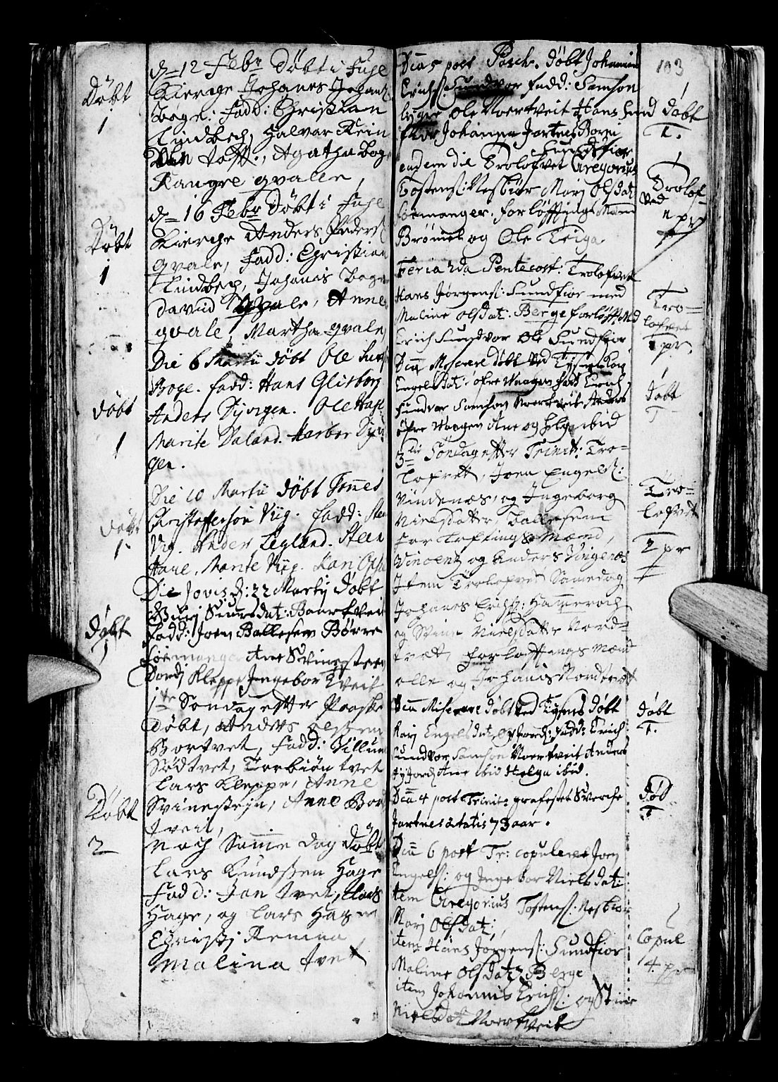 Os sokneprestembete, AV/SAB-A-99929: Parish register (official) no. A 5, 1669-1760, p. 103