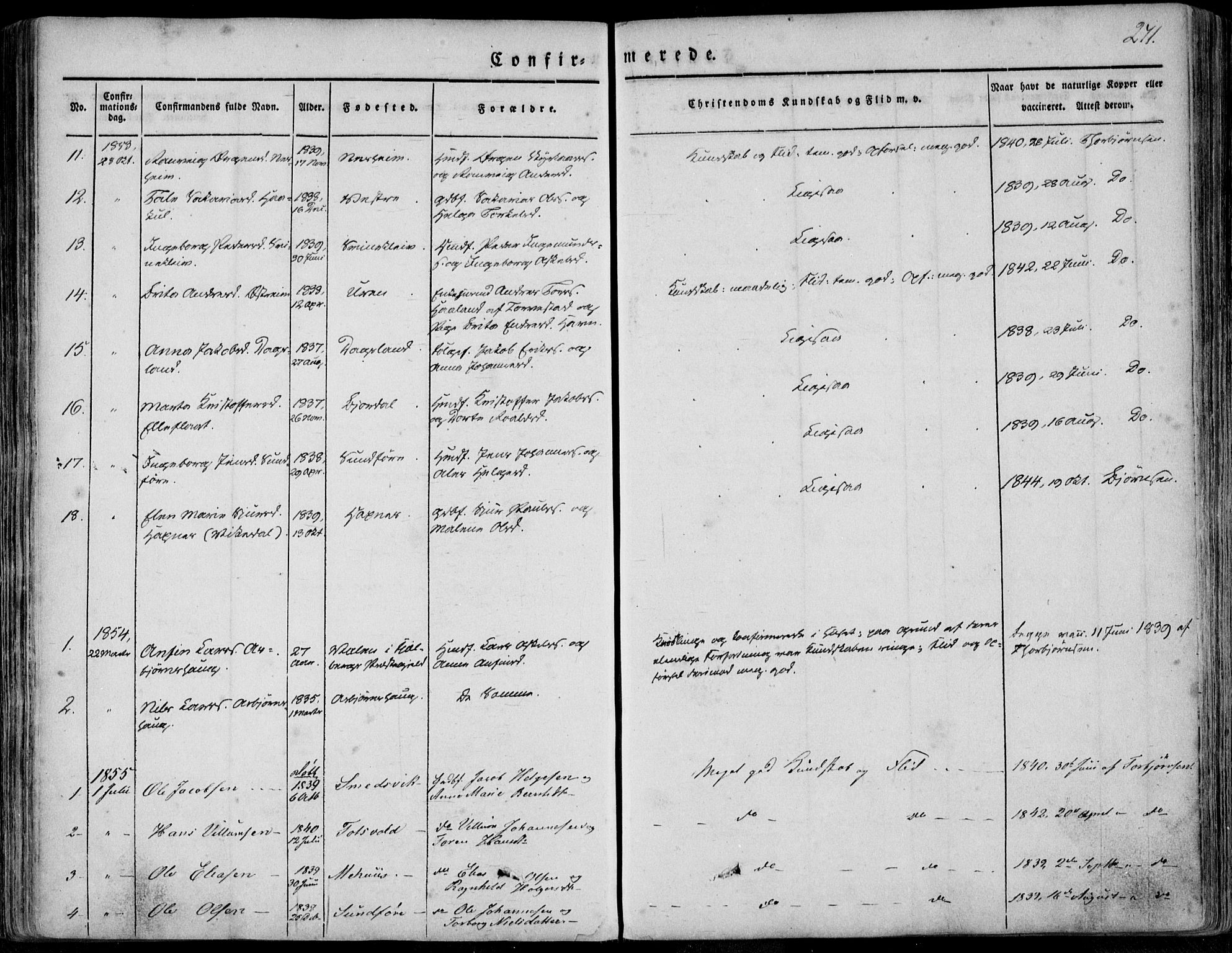 Skjold sokneprestkontor, AV/SAST-A-101847/H/Ha/Haa/L0006: Parish register (official) no. A 6.1, 1835-1858, p. 271