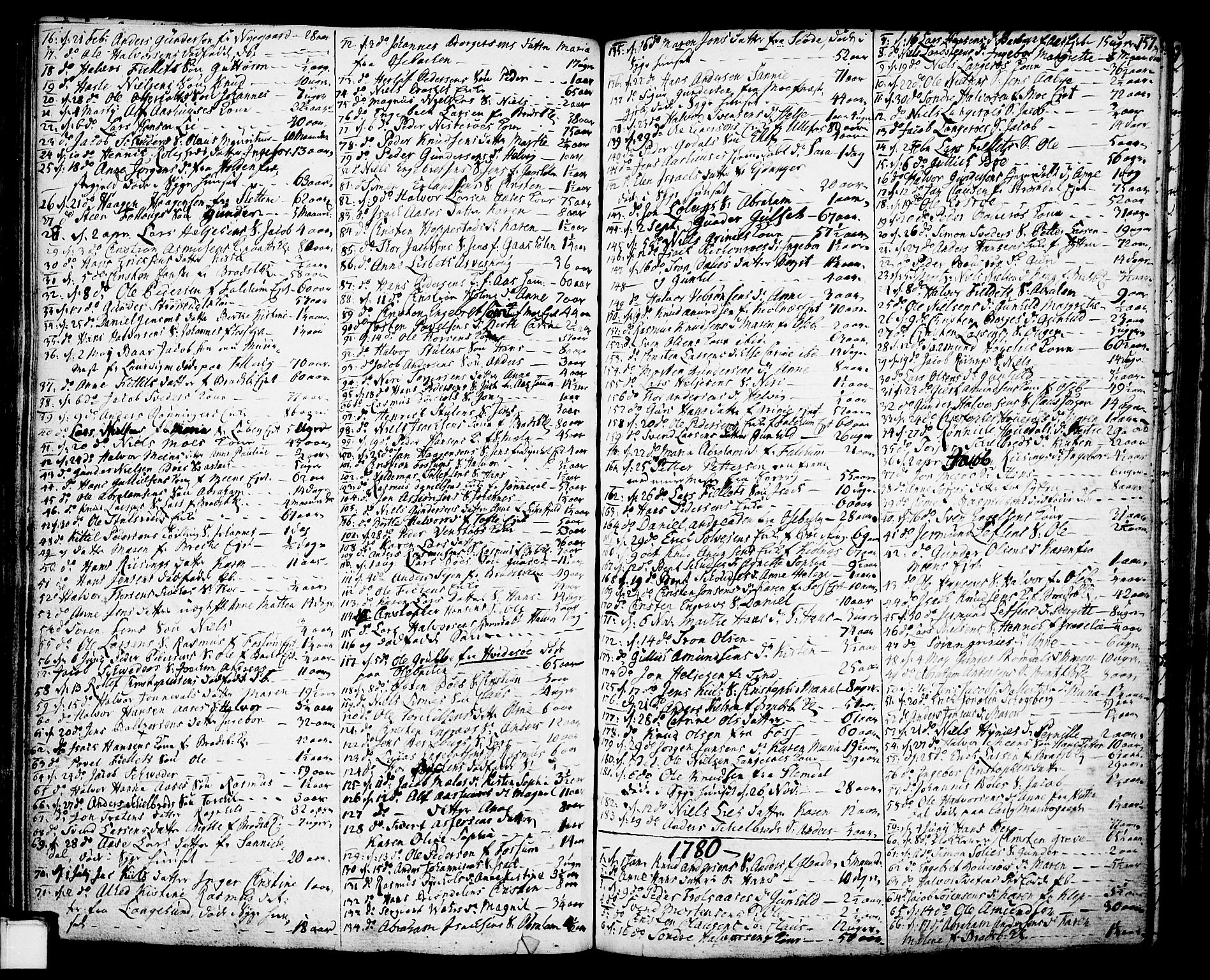Gjerpen kirkebøker, SAKO/A-265/F/Fa/L0002: Parish register (official) no. I 2, 1747-1795, p. 157