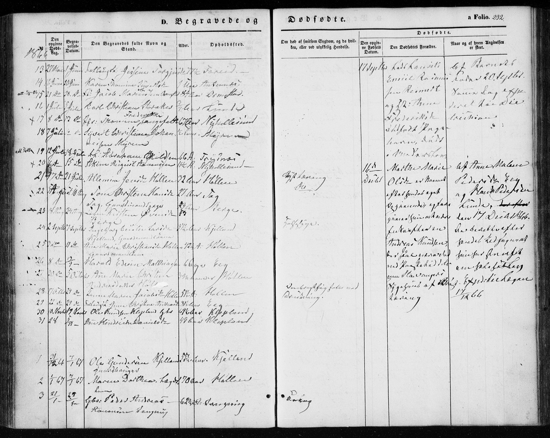 Søgne sokneprestkontor, SAK/1111-0037/F/Fa/Fab/L0010: Parish register (official) no. A 10, 1853-1869, p. 232