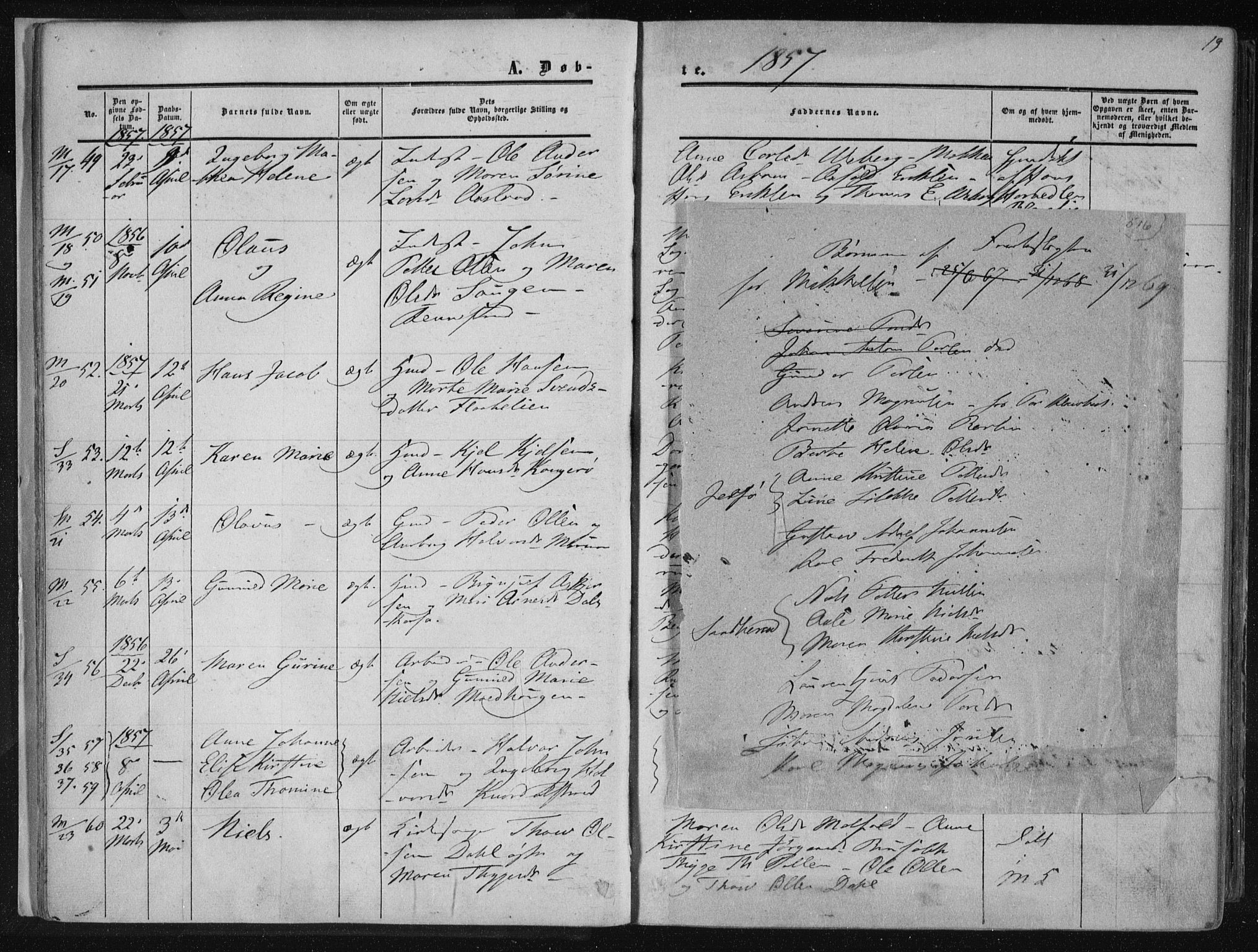 Solum kirkebøker, AV/SAKO-A-306/F/Fa/L0007: Parish register (official) no. I 7, 1856-1864, p. 19