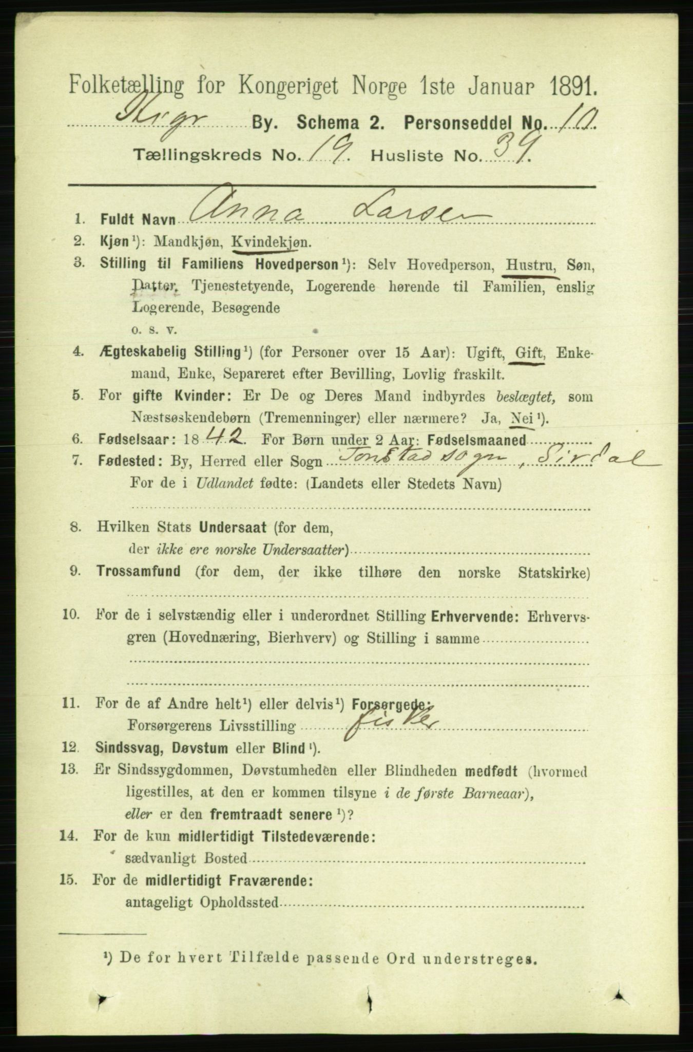 RA, 1891 census for 1103 Stavanger, 1891, p. 22899