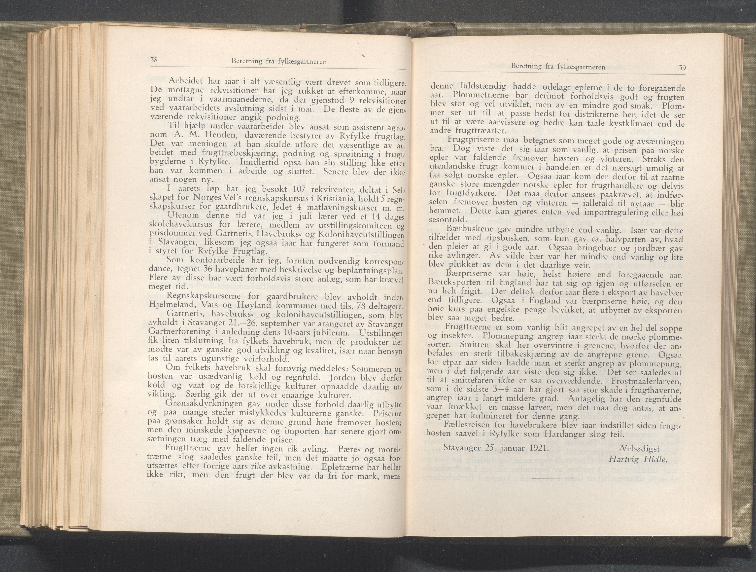 Rogaland fylkeskommune - Fylkesrådmannen , IKAR/A-900/A/Aa/Aaa/L0040: Møtebok , 1921, p. 38-39