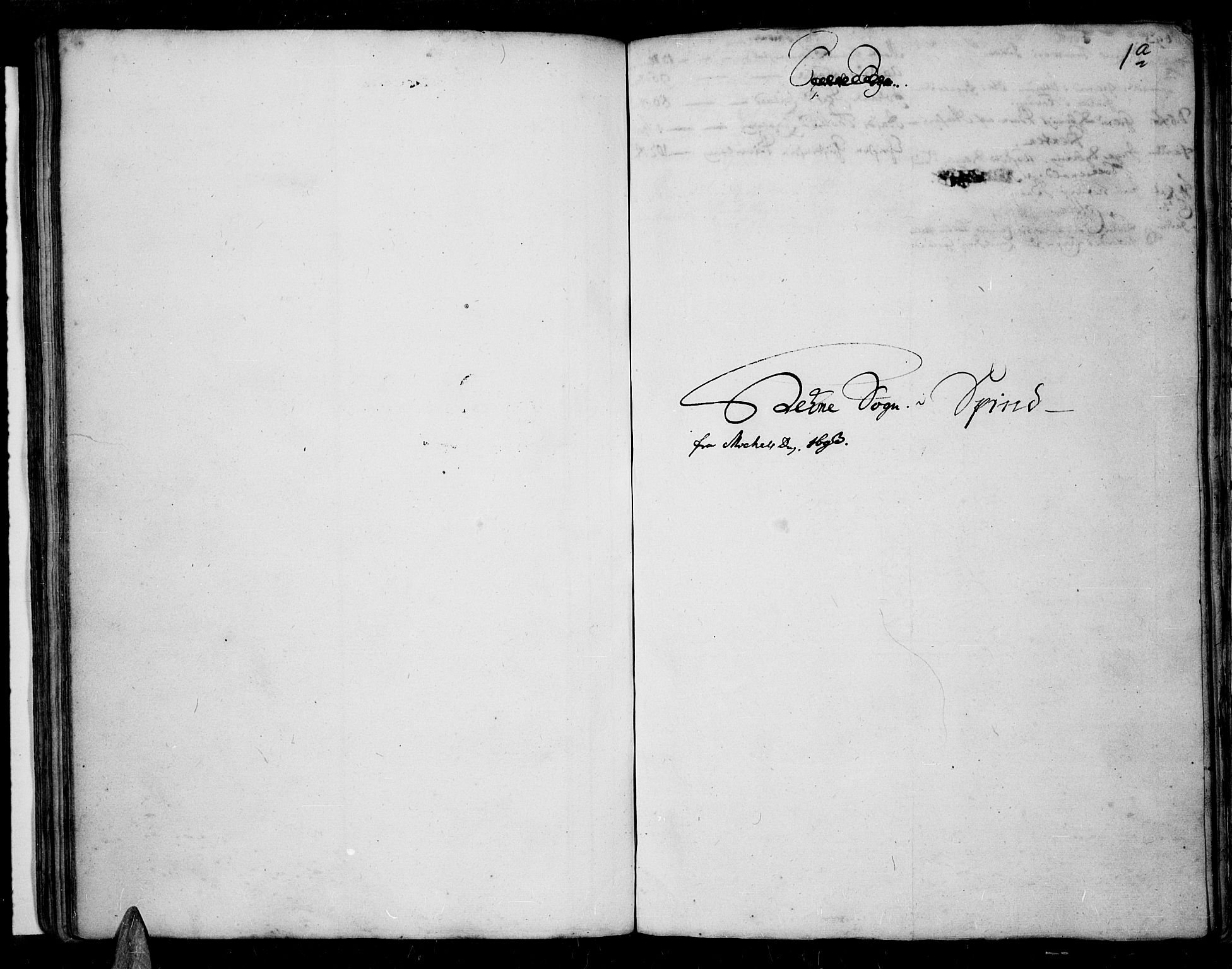 Lista sokneprestkontor, AV/SAK-1111-0027/F/Fa/L0001: Parish register (official) no. A 1 /3, 1693-1714, p. 1