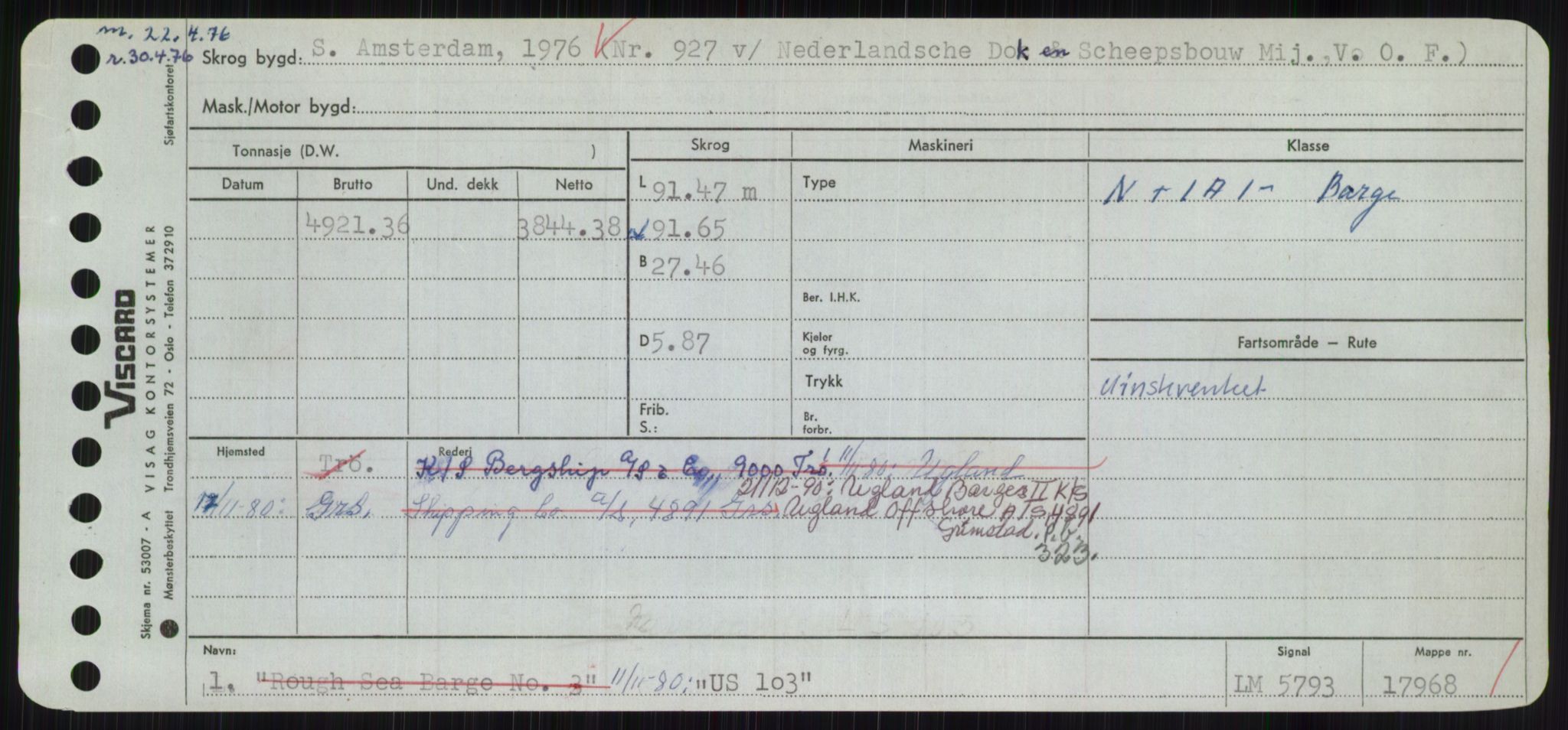 Sjøfartsdirektoratet med forløpere, Skipsmålingen, AV/RA-S-1627/H/Hc/L0001: Lektere, A-Y, p. 623