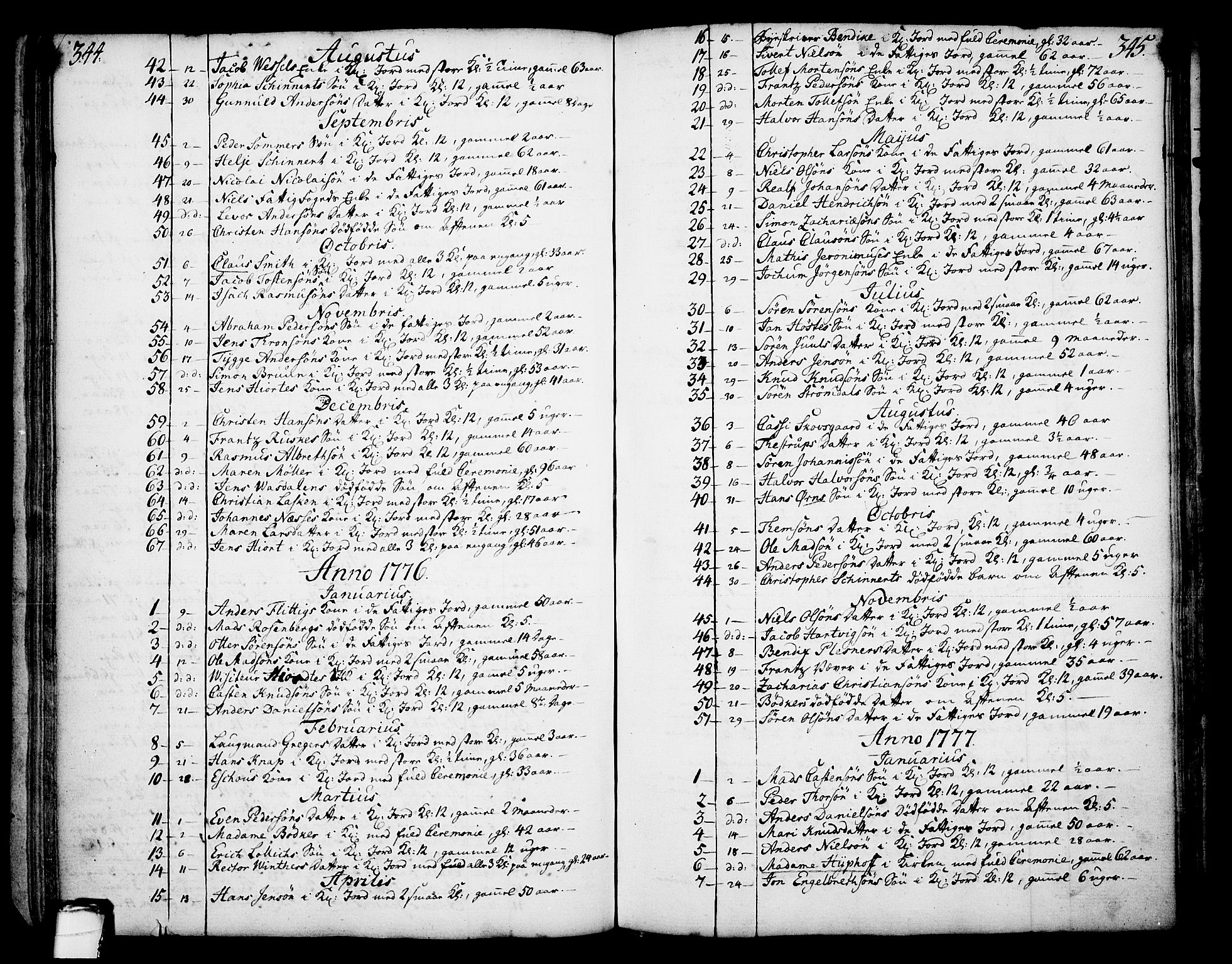 Skien kirkebøker, AV/SAKO-A-302/F/Fa/L0003: Parish register (official) no. 3, 1755-1791, p. 344-345