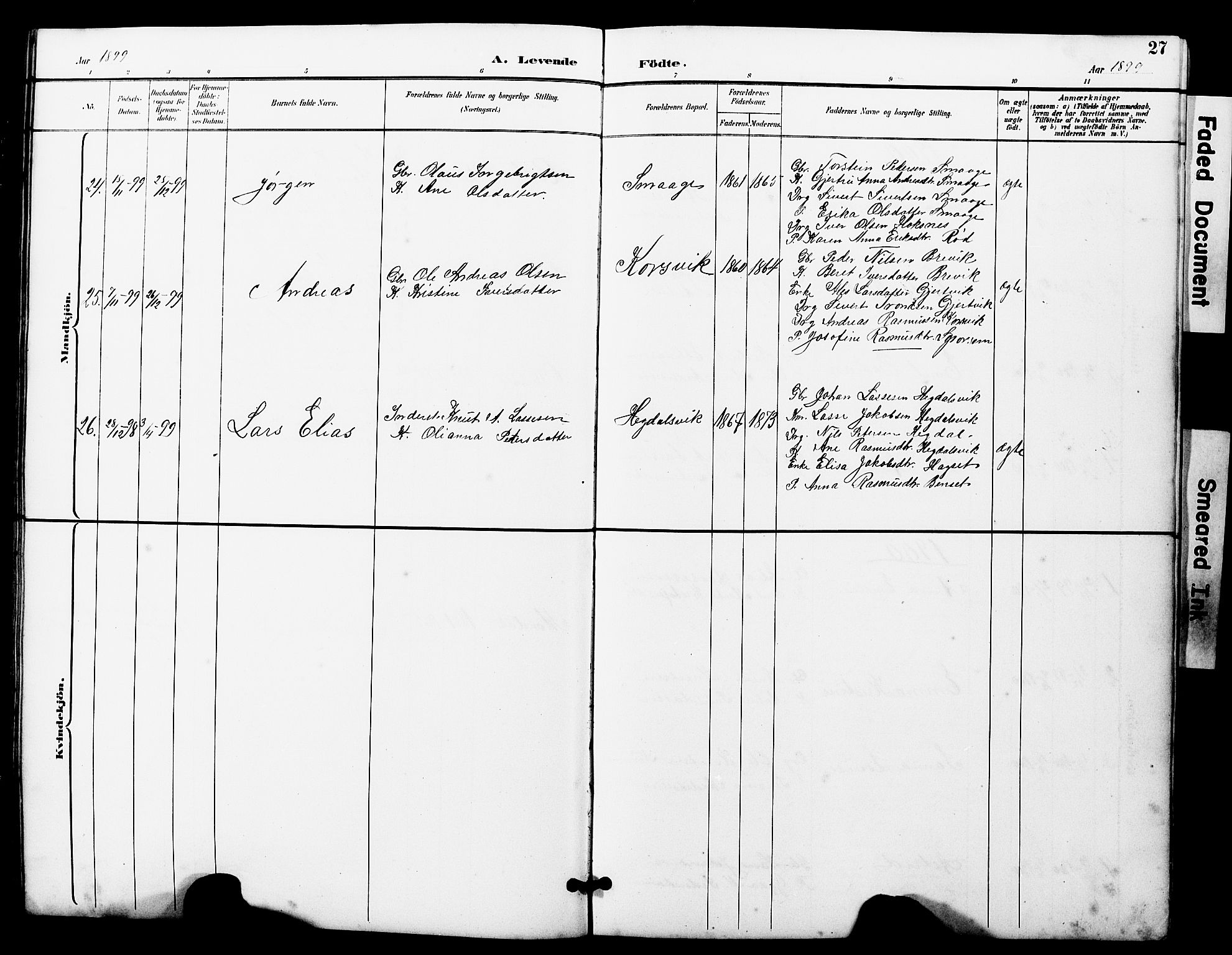 Ministerialprotokoller, klokkerbøker og fødselsregistre - Møre og Romsdal, AV/SAT-A-1454/560/L0725: Parish register (copy) no. 560C02, 1895-1930, p. 27