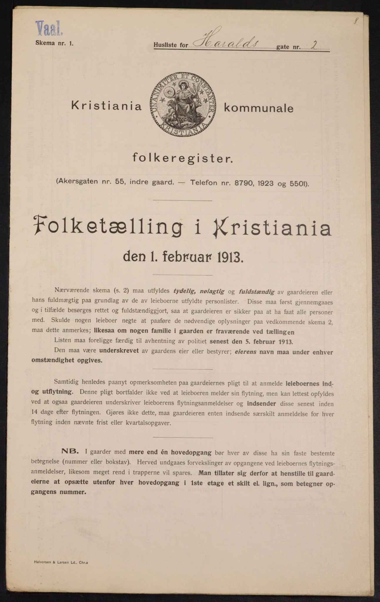 OBA, Municipal Census 1913 for Kristiania, 1913, p. 35086