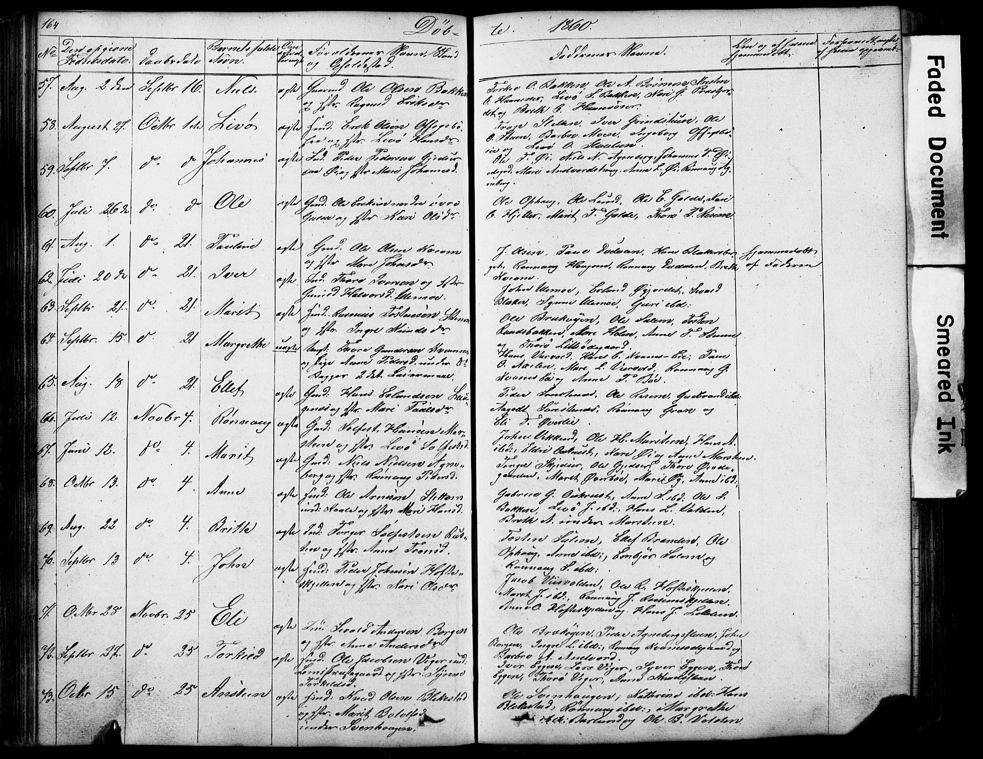 Lom prestekontor, SAH/PREST-070/L/L0012: Parish register (copy) no. 12, 1845-1873, p. 164-165