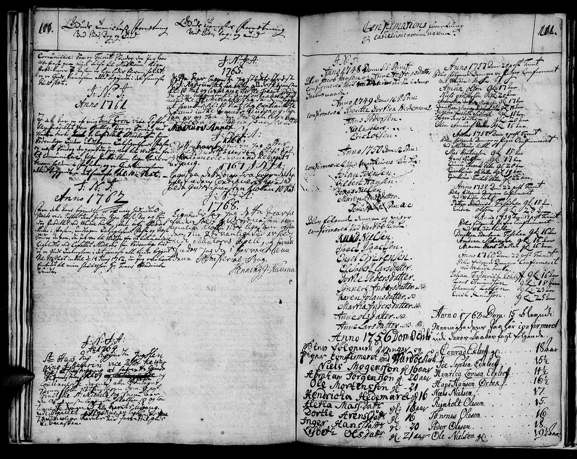 Vadsø sokneprestkontor, SATØ/S-1325/H/Ha/L0001kirke: Parish register (official) no. 1, 1747-1768, p. 100