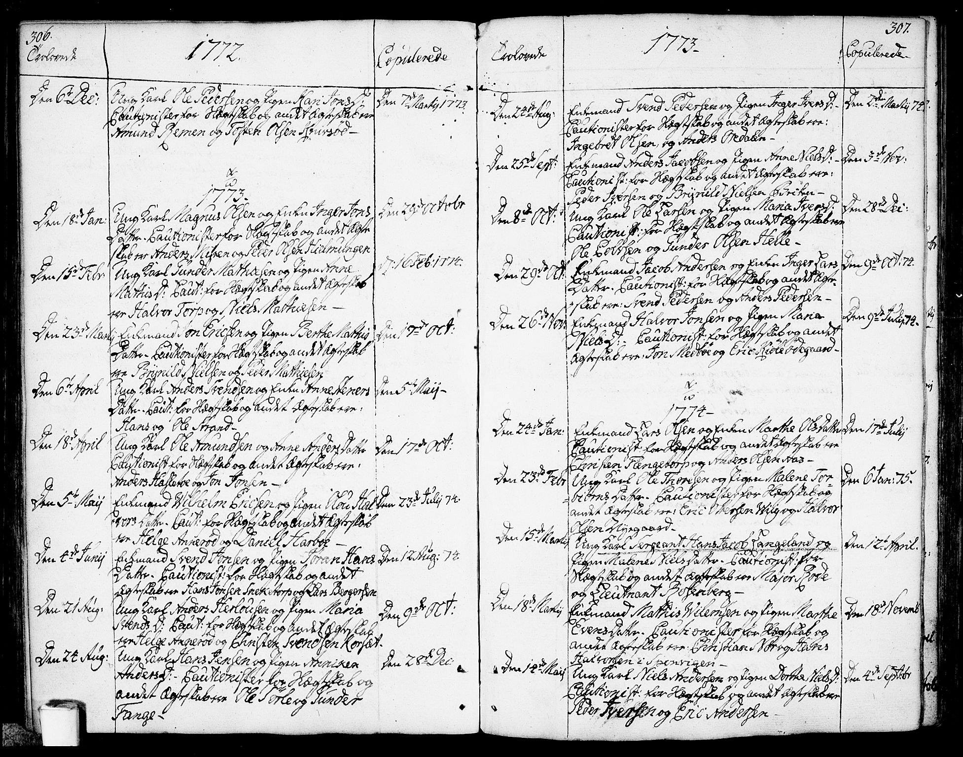 Berg prestekontor Kirkebøker, SAO/A-10902/F/Fa/L0001: Parish register (official) no. I 1, 1770-1814, p. 306-307
