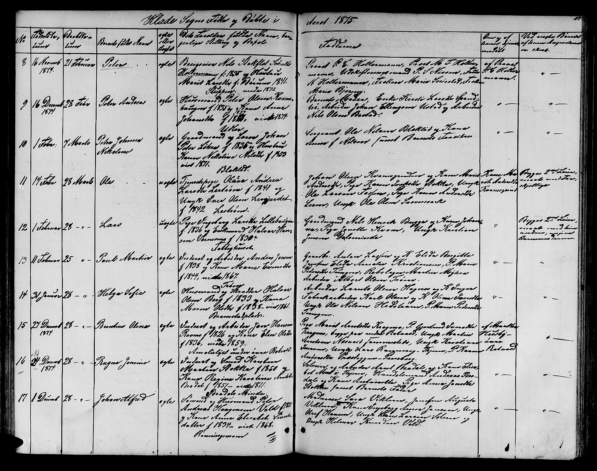 Ministerialprotokoller, klokkerbøker og fødselsregistre - Sør-Trøndelag, SAT/A-1456/606/L0311: Parish register (copy) no. 606C07, 1860-1877, p. 112