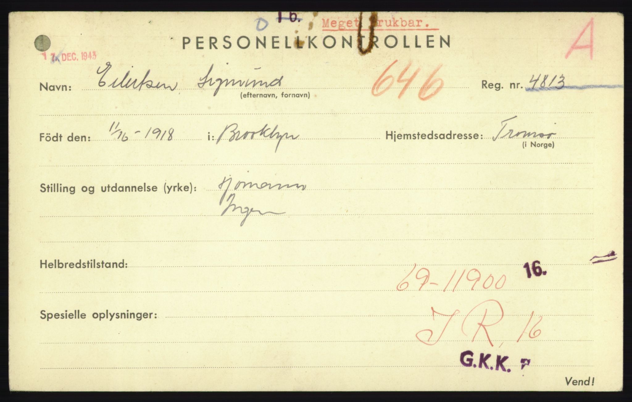 Forsvaret, Troms infanteriregiment nr. 16, AV/RA-RAFA-3146/P/Pa/L0023: Rulleblad for regimentets menige mannskaper, årsklasse 1939, 1939, p. 195