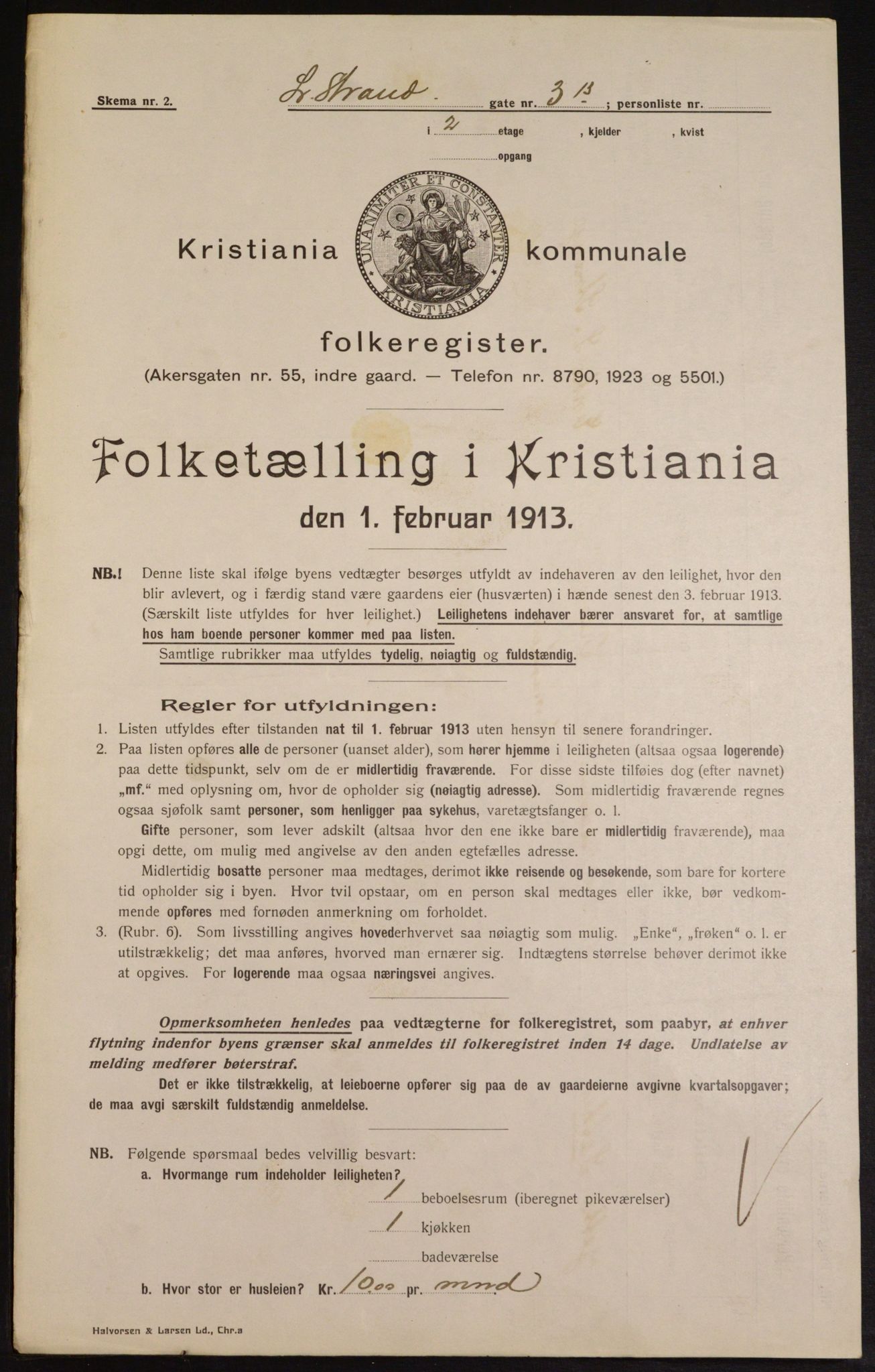 OBA, Municipal Census 1913 for Kristiania, 1913, p. 57360