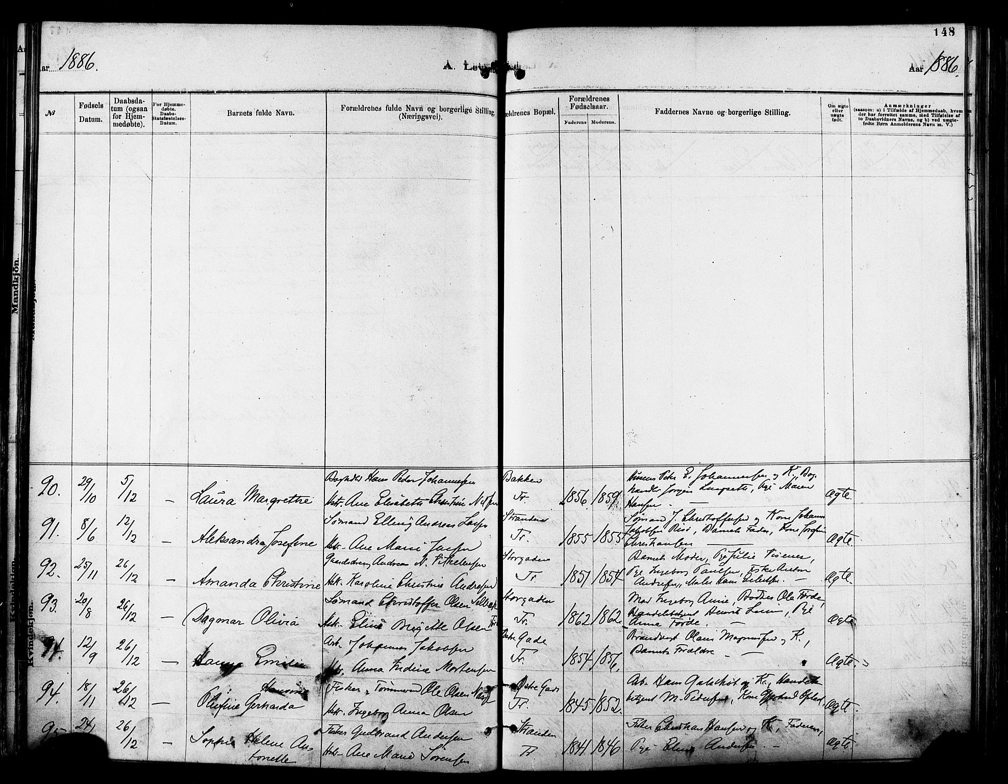 Tromsø sokneprestkontor/stiftsprosti/domprosti, AV/SATØ-S-1343/G/Ga/L0014kirke: Parish register (official) no. 14, 1878-1888, p. 148