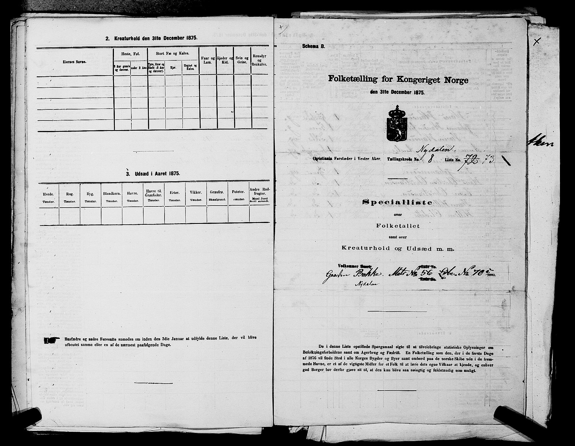 RA, 1875 census for 0218aP Vestre Aker, 1875, p. 1505