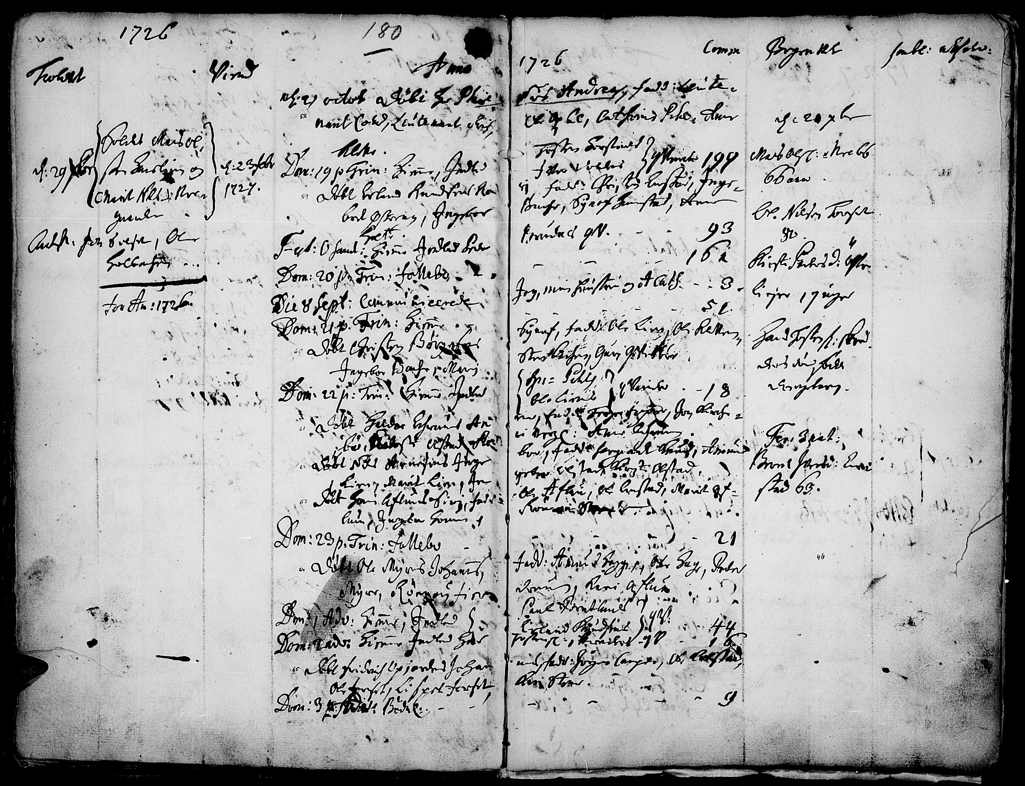 Gausdal prestekontor, SAH/PREST-090/H/Ha/Haa/L0001: Parish register (official) no. 1, 1693-1728, p. 180