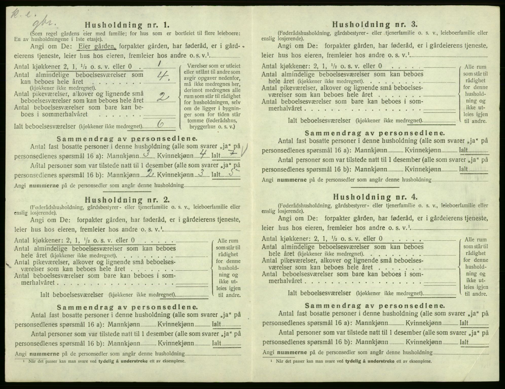 SAB, 1920 census for Fitjar, 1920, p. 312