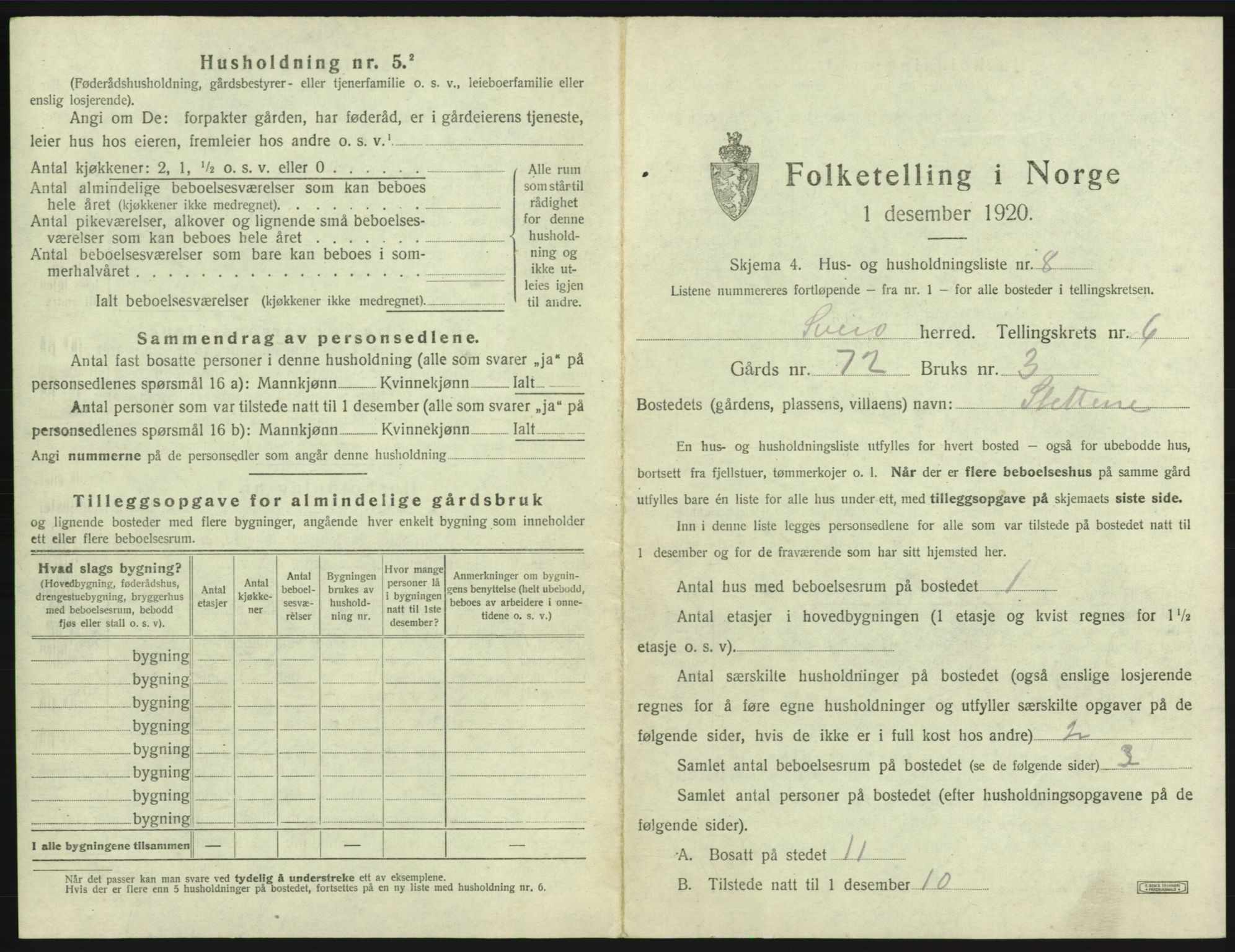 SAB, 1920 census for Sveio, 1920, p. 401