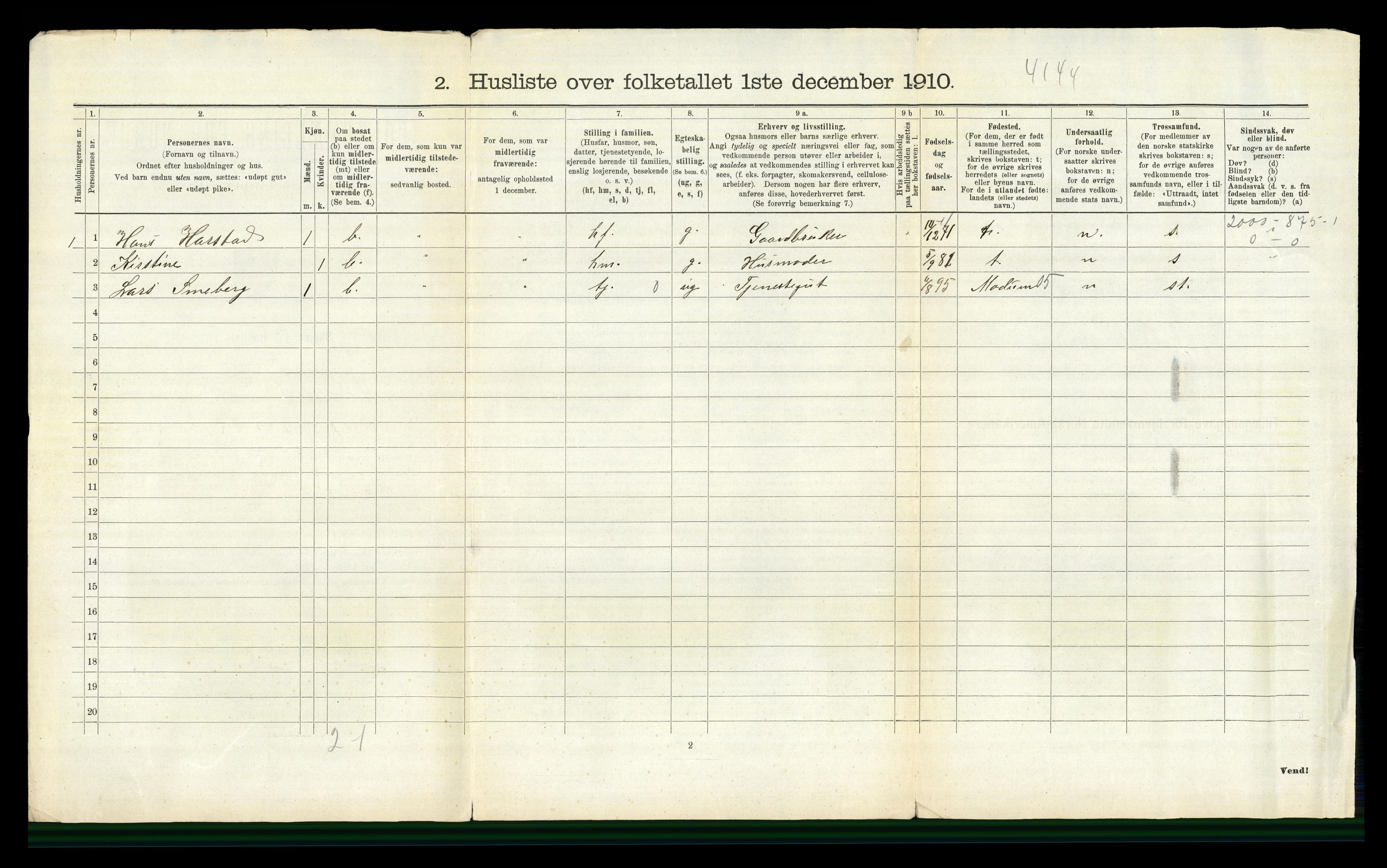 RA, 1910 census for Øvre Eiker, 1910, p. 1960