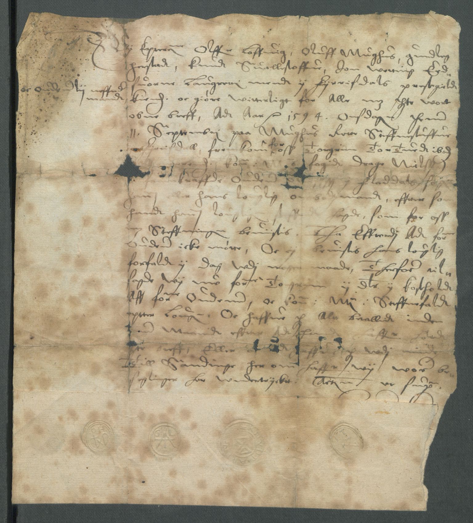 Riksarkivets diplomsamling, RA/EA-5965/F02/L0098: Dokumenter, 1594, p. 57