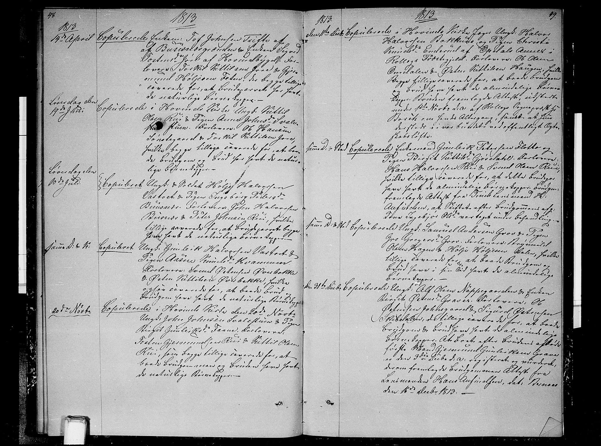 Gransherad kirkebøker, SAKO/A-267/F/Fb/L0001: Parish register (official) no. II 1, 1800-1814, p. 48-49
