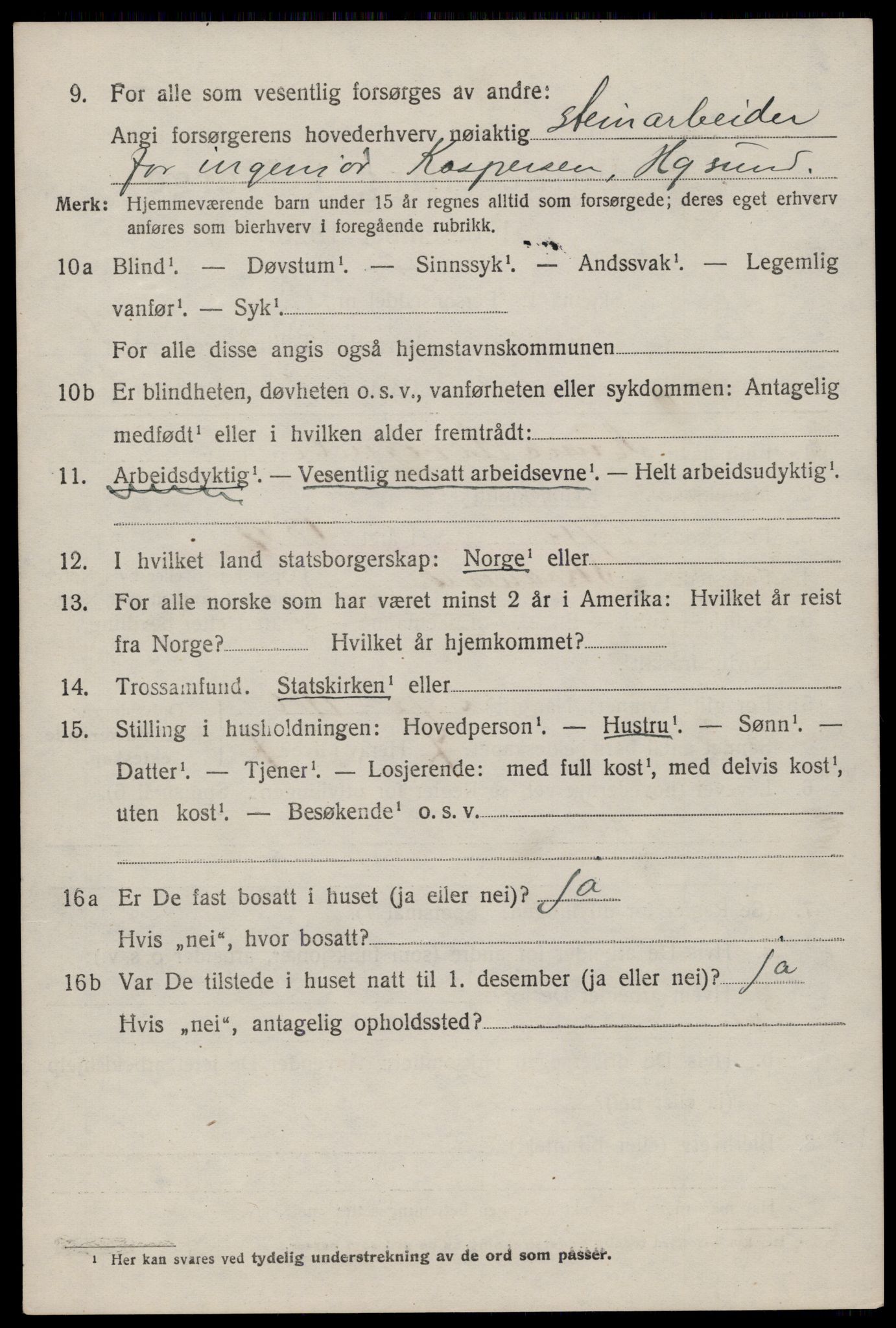 SAST, 1920 census for Skåre, 1920, p. 5291