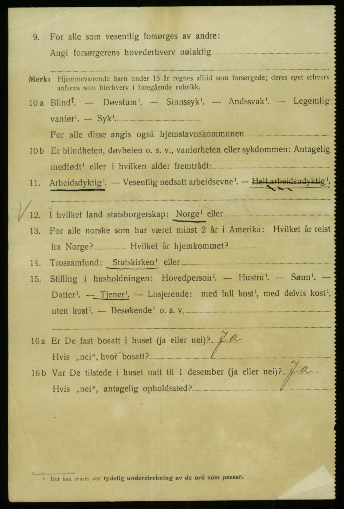 SAB, 1920 census for Bergen, 1920, p. 223651