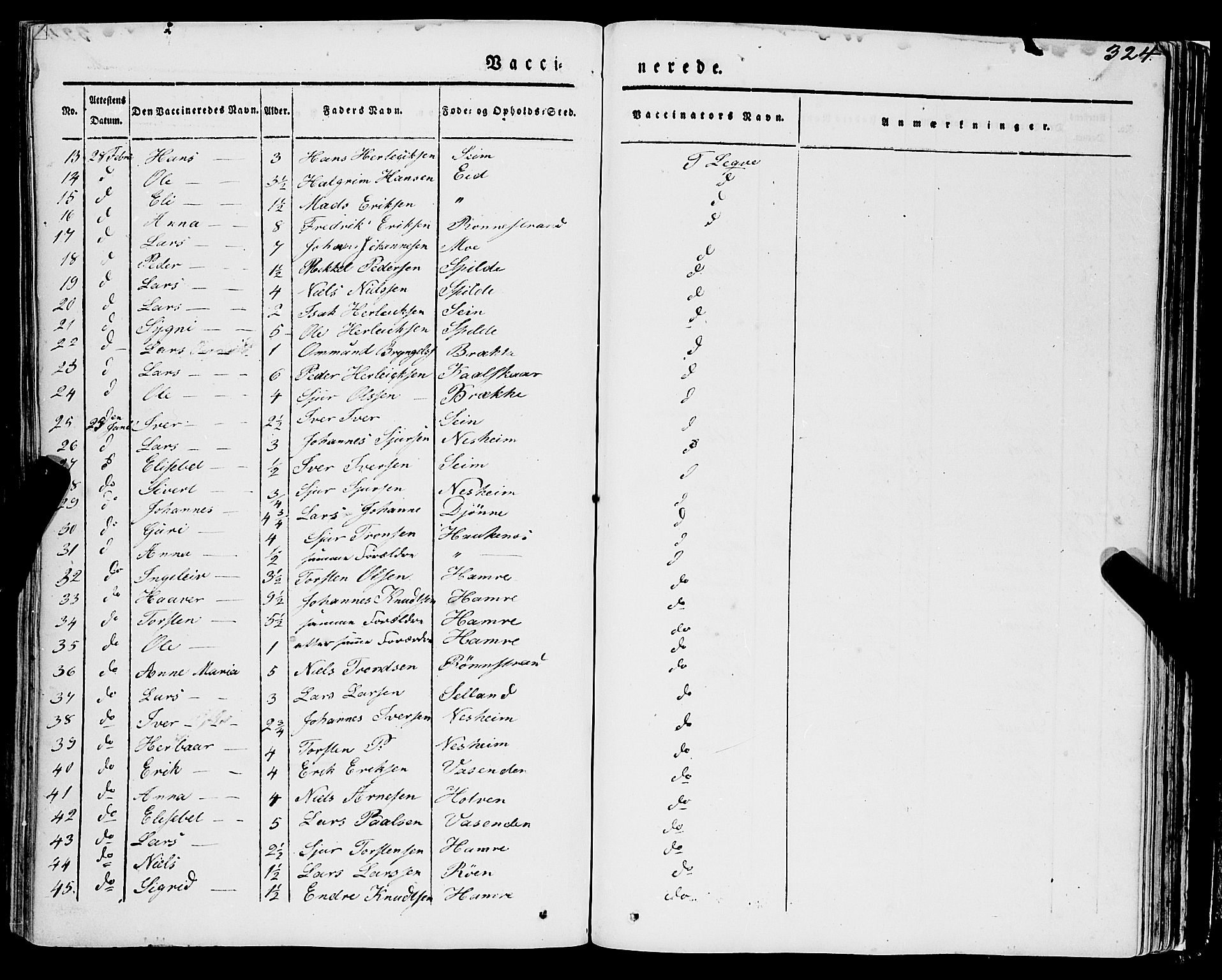 Ulvik sokneprestembete, AV/SAB-A-78801/H/Haa: Parish register (official) no. A 12, 1839-1853, p. 324