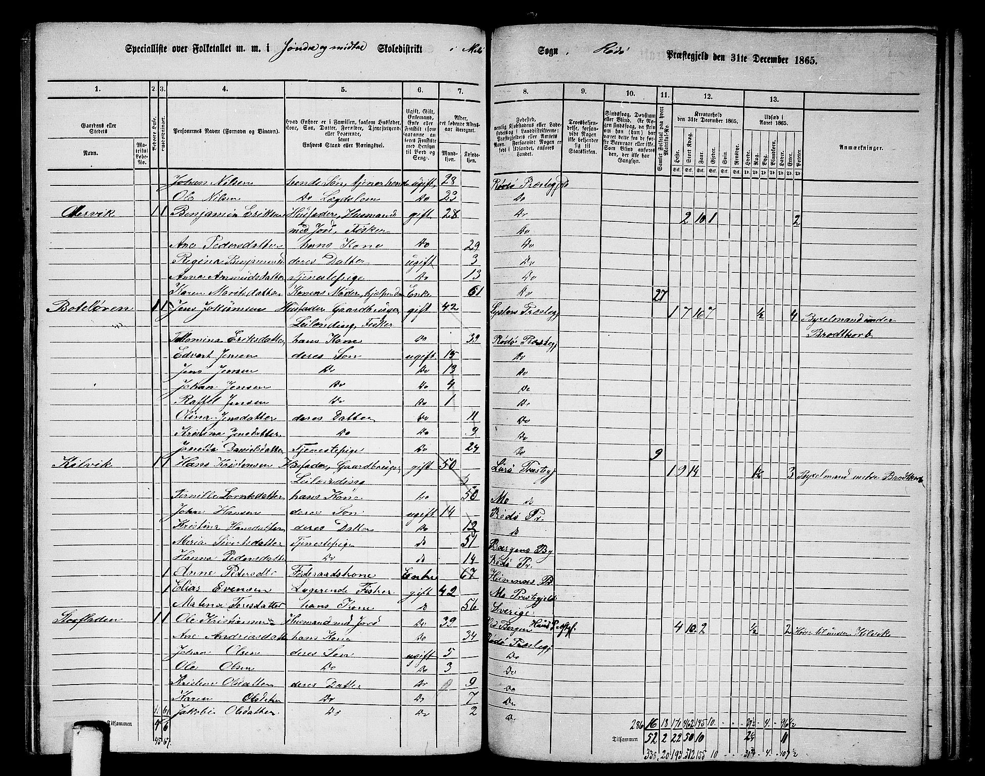 RA, 1865 census for Rødøy, 1865, p. 104