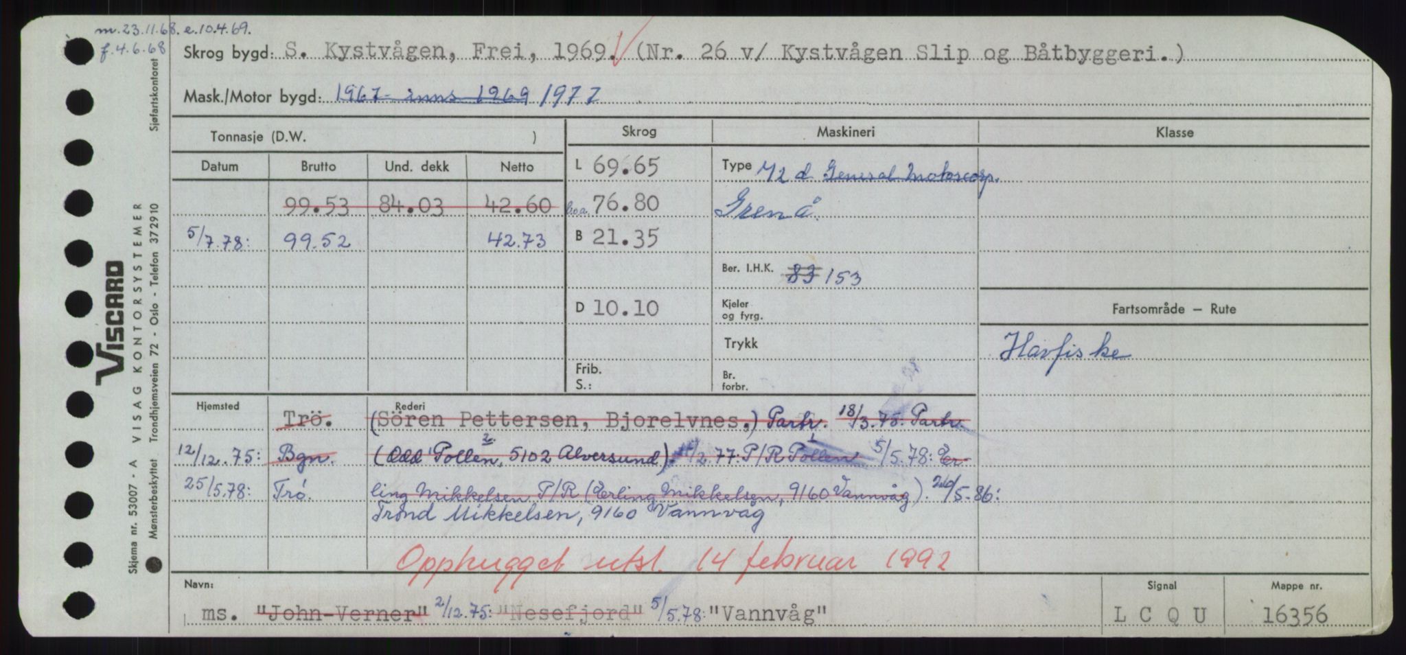Sjøfartsdirektoratet med forløpere, Skipsmålingen, RA/S-1627/H/Hd/L0040: Fartøy, U-Ve, p. 283