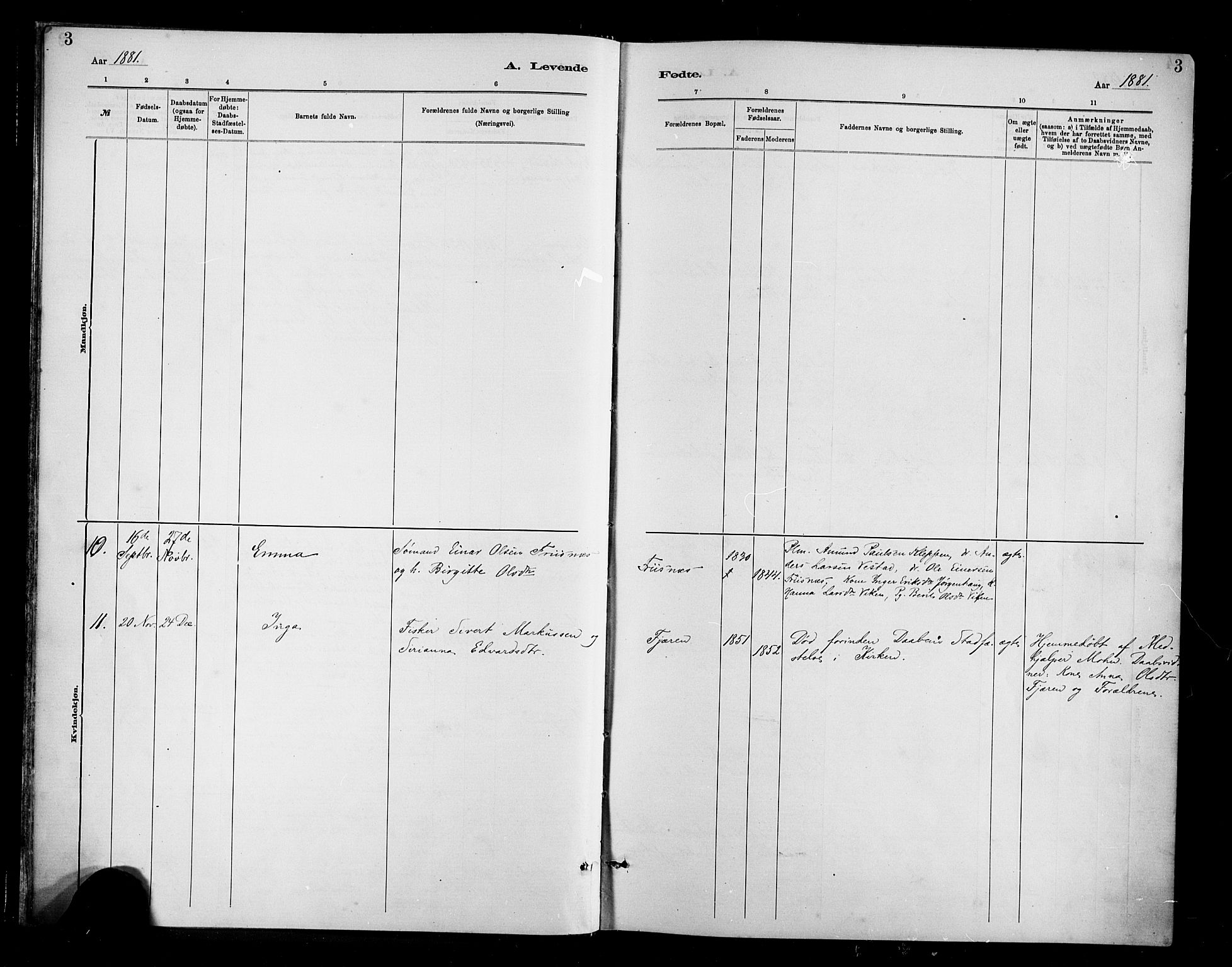 Ministerialprotokoller, klokkerbøker og fødselsregistre - Møre og Romsdal, AV/SAT-A-1454/566/L0769: Parish register (official) no. 566A08, 1881-1903, p. 3