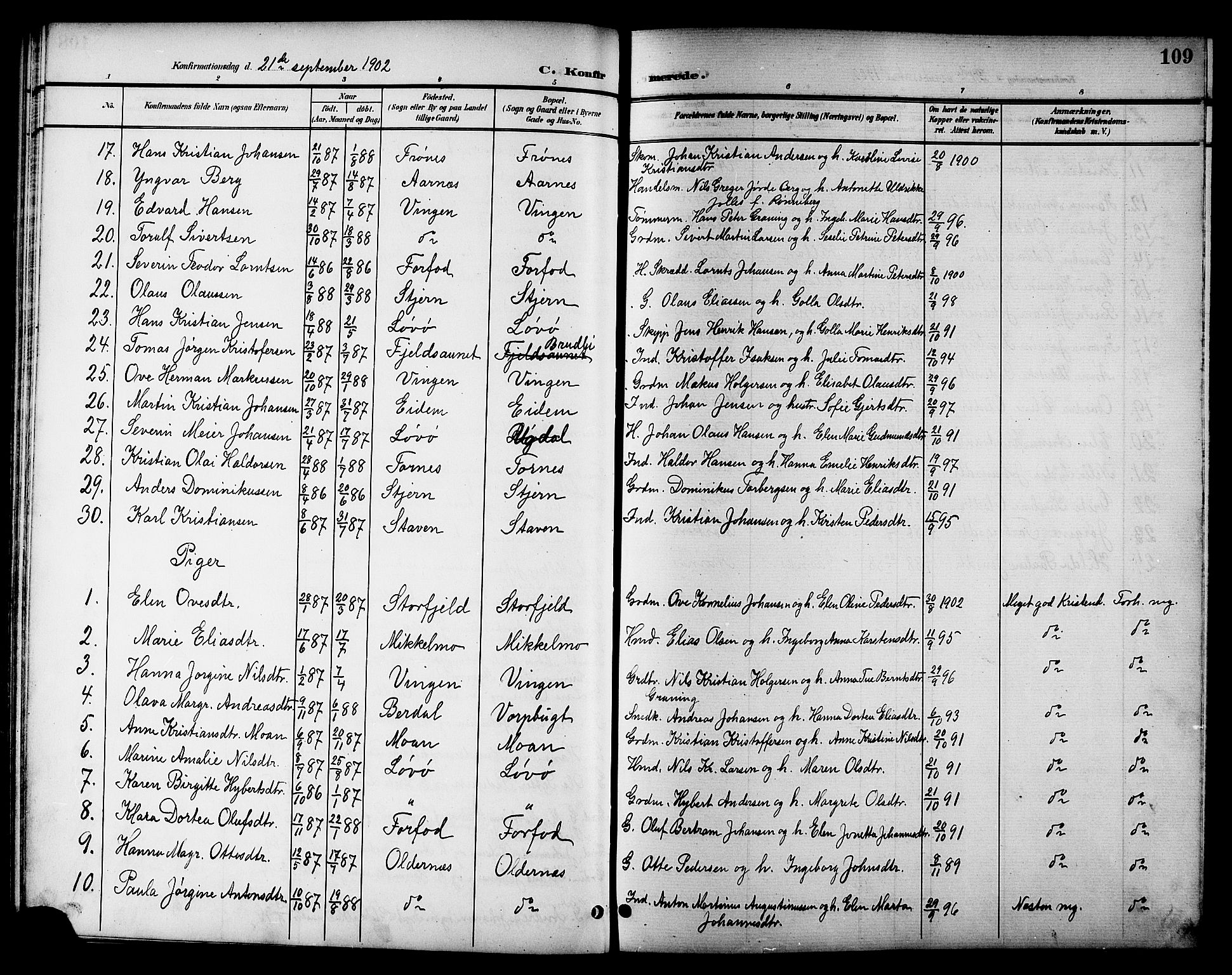 Ministerialprotokoller, klokkerbøker og fødselsregistre - Sør-Trøndelag, SAT/A-1456/655/L0688: Parish register (copy) no. 655C04, 1899-1922, p. 109