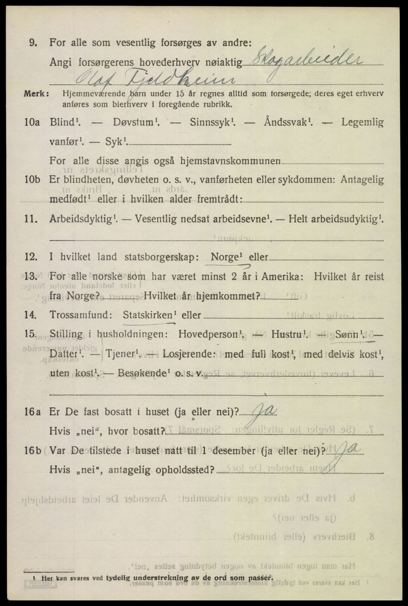 SAK, 1920 census for Holt, 1920, p. 5729