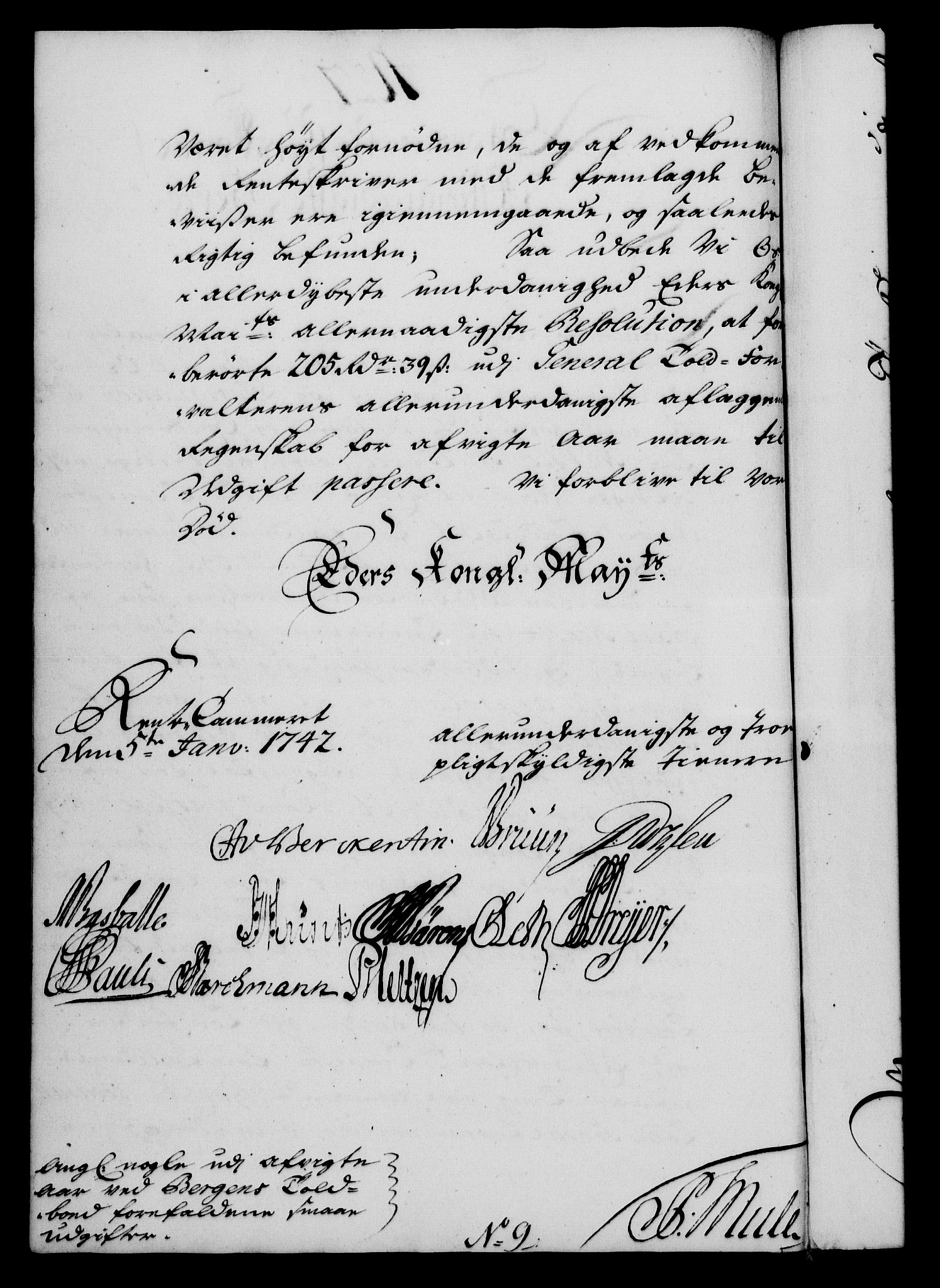 Rentekammeret, Kammerkanselliet, AV/RA-EA-3111/G/Gf/Gfa/L0025: Norsk relasjons- og resolusjonsprotokoll (merket RK 52.25), 1742, p. 58