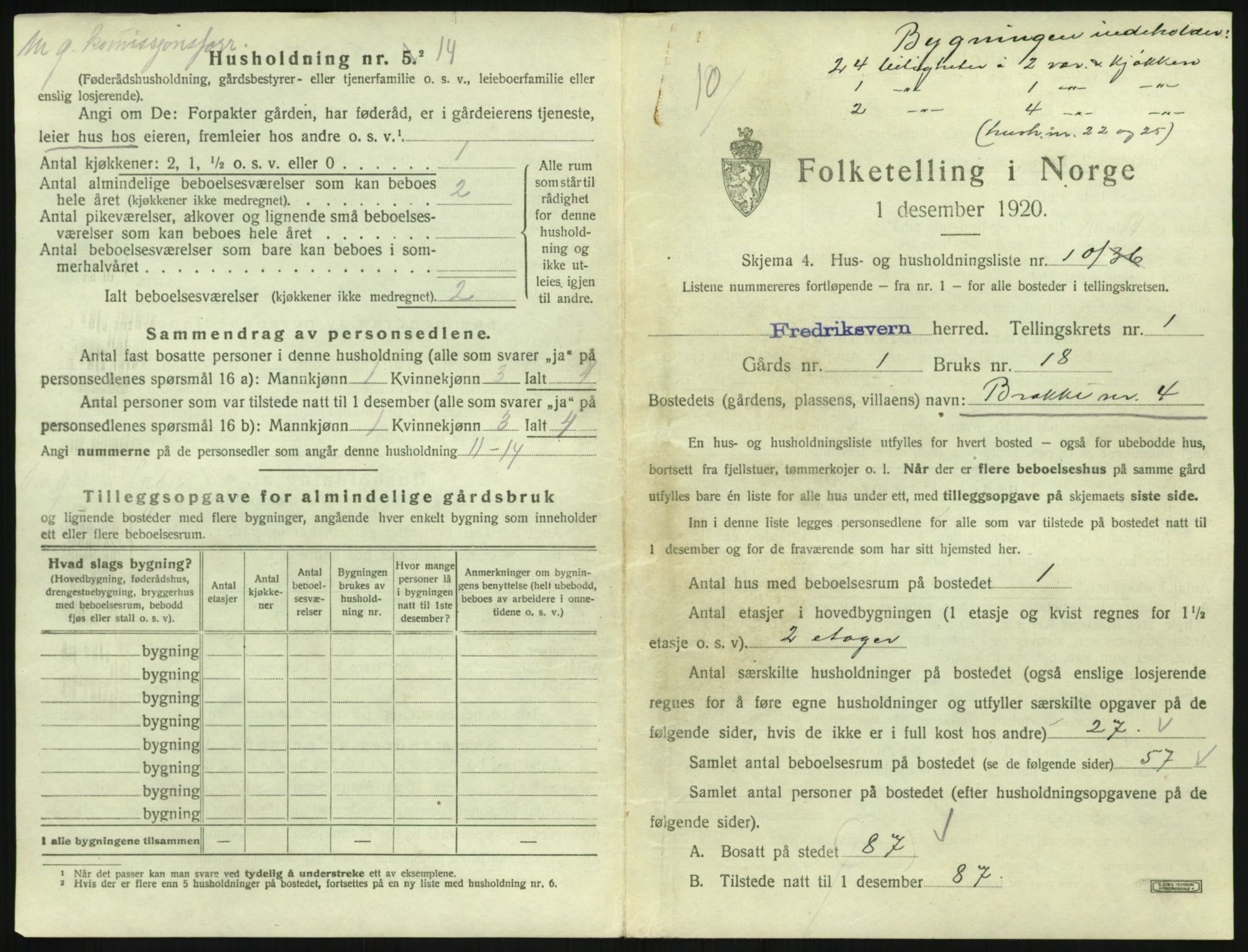SAKO, 1920 census for Fredriksvern, 1920, p. 29