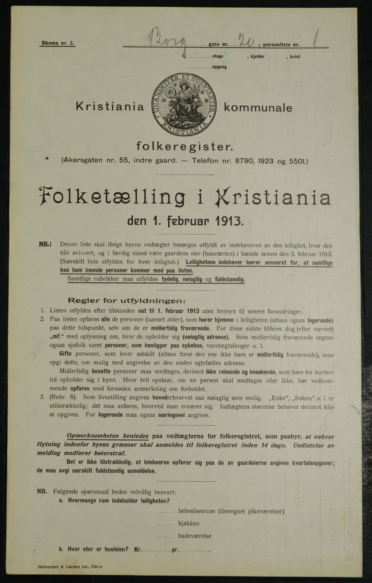 OBA, Municipal Census 1913 for Kristiania, 1913, p. 7934