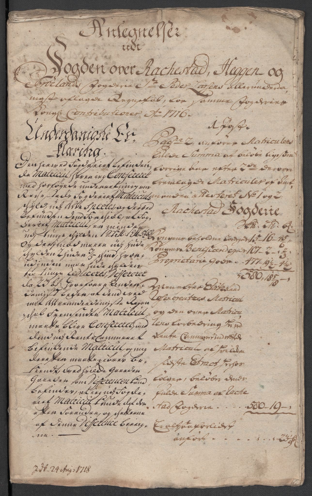 Rentekammeret inntil 1814, Reviderte regnskaper, Fogderegnskap, RA/EA-4092/R07/L0312: Fogderegnskap Rakkestad, Heggen og Frøland, 1716, p. 154