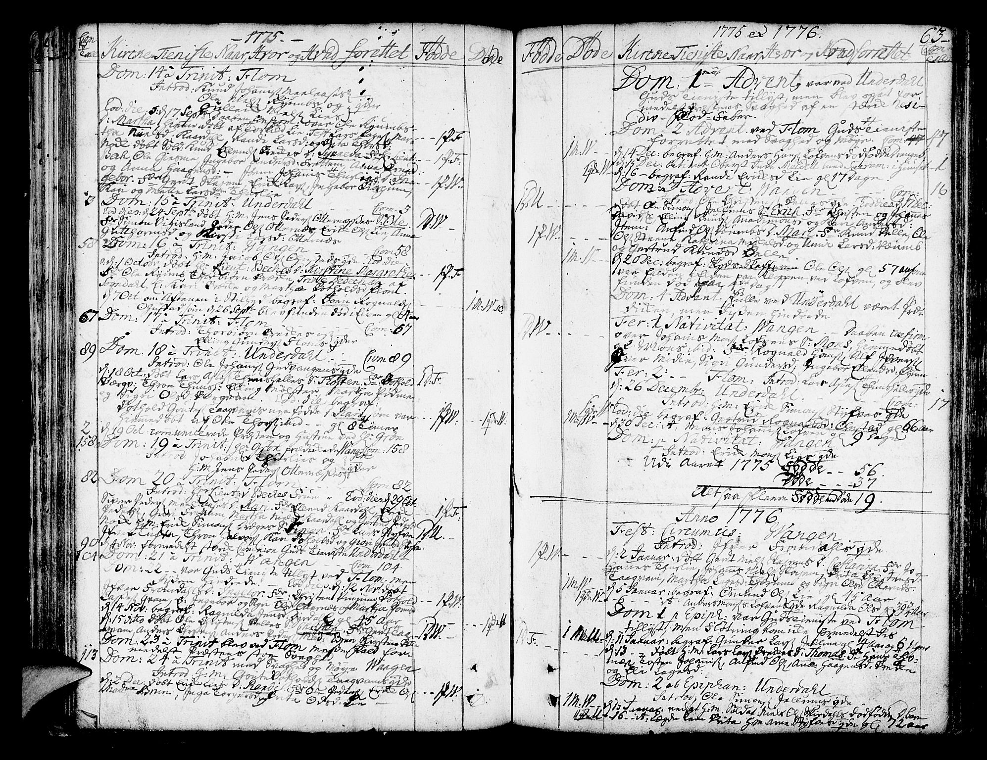 Aurland sokneprestembete, AV/SAB-A-99937/H/Ha/Haa/L0004: Parish register (official) no. A 4, 1756-1801, p. 63